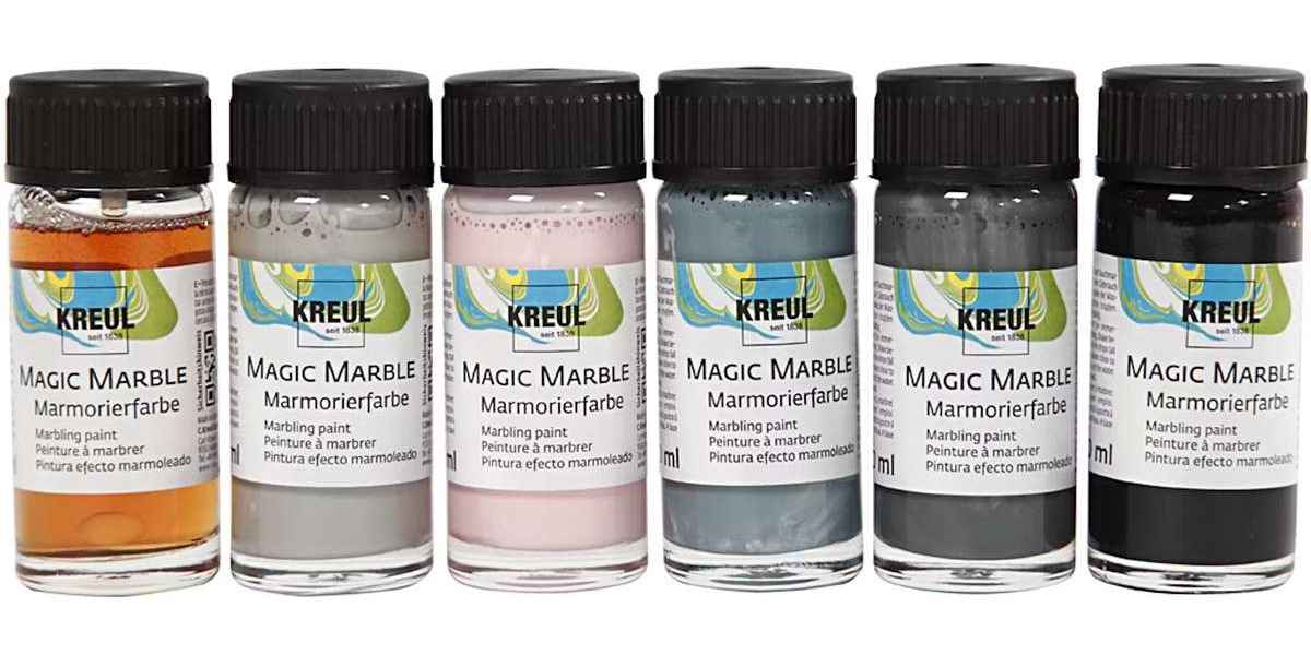 Måla på glas - marmoreringsfarg-creativ-company-magic-marble-dova-farger-6x20-ml-och-1-forp