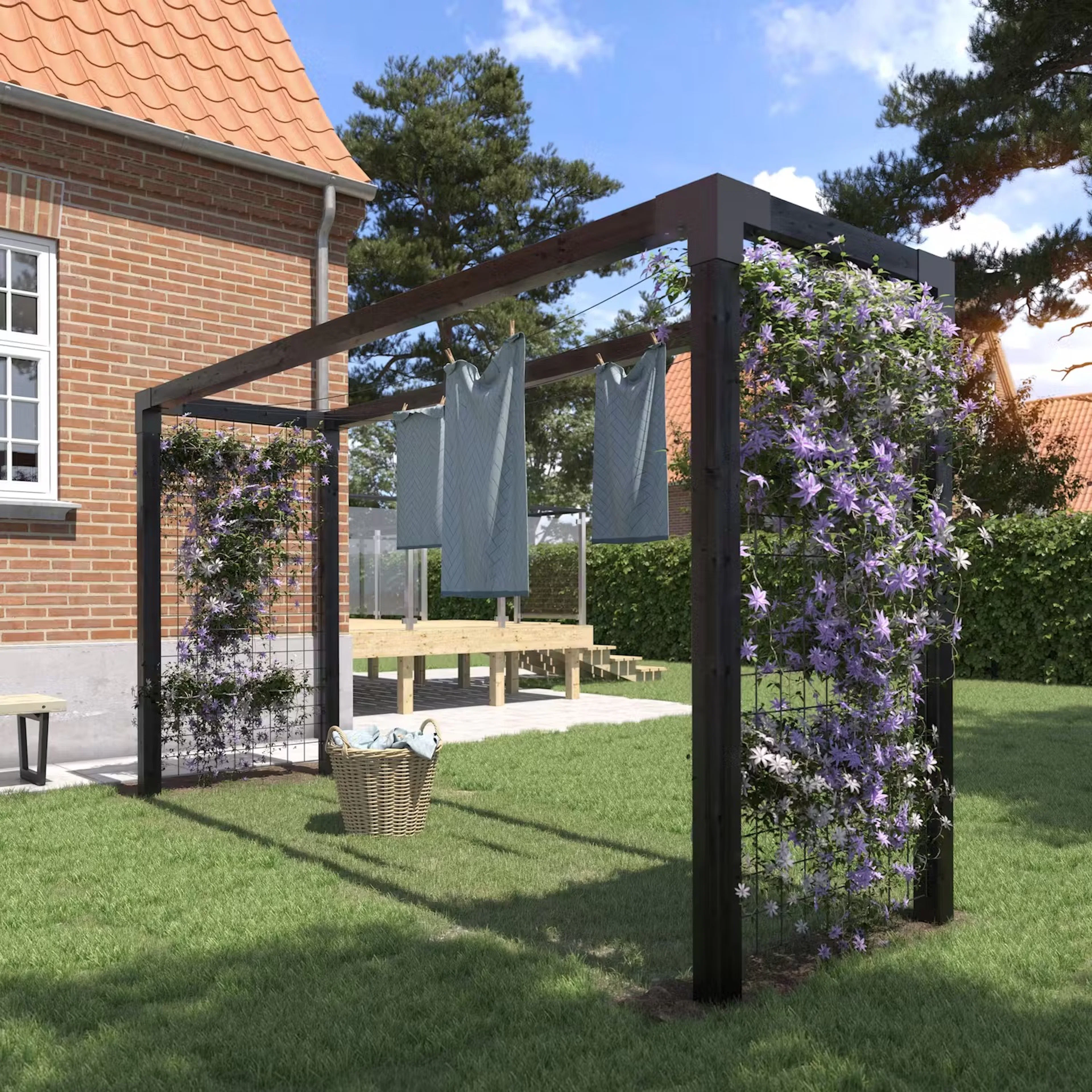 Snygg torkställning utomhus – alternativ för balkong, altan eller trädgård