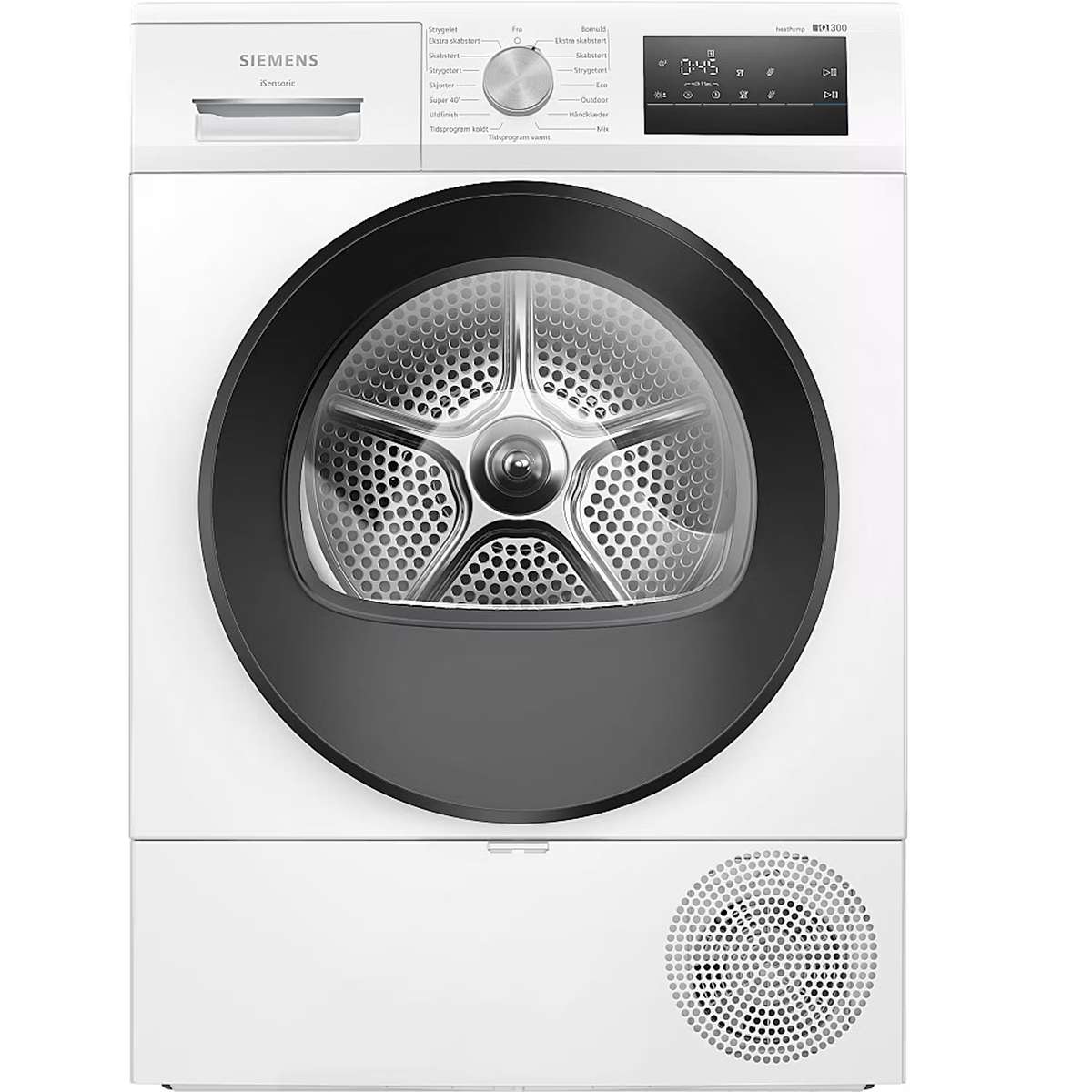 Bästa torktumlare - varmepumpstumlare-siemens-iq300-wt45hv0edn-energisnal-vit