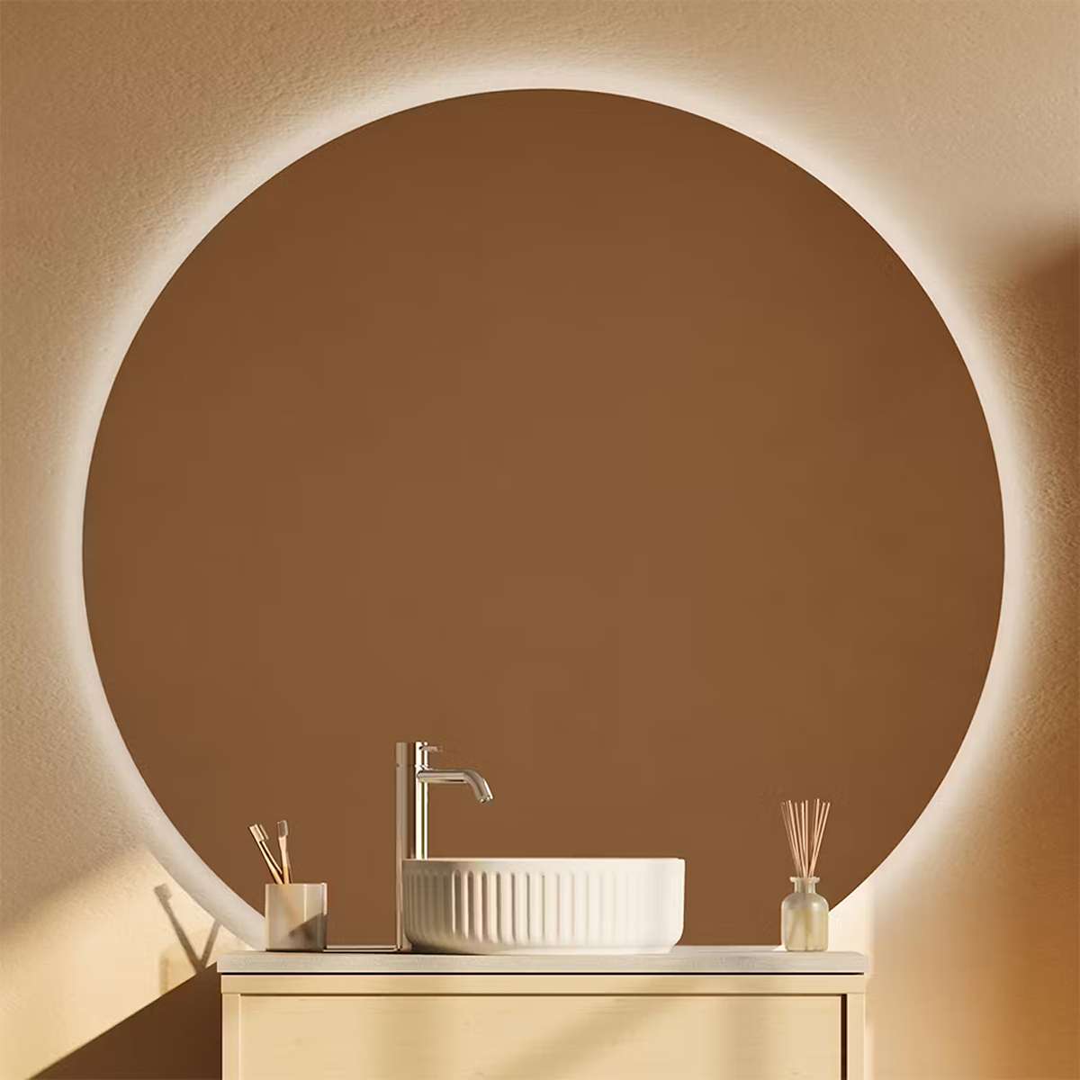 LED-spegel i badrum - Svedbergs Valje Rundad