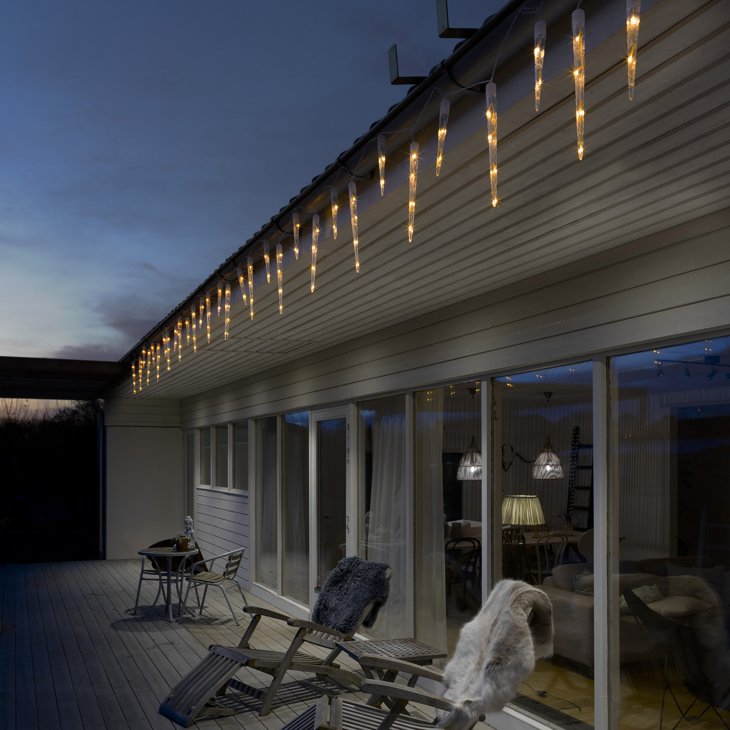 Istappslinga Gnosjö Konstsmide 96L Amber LED