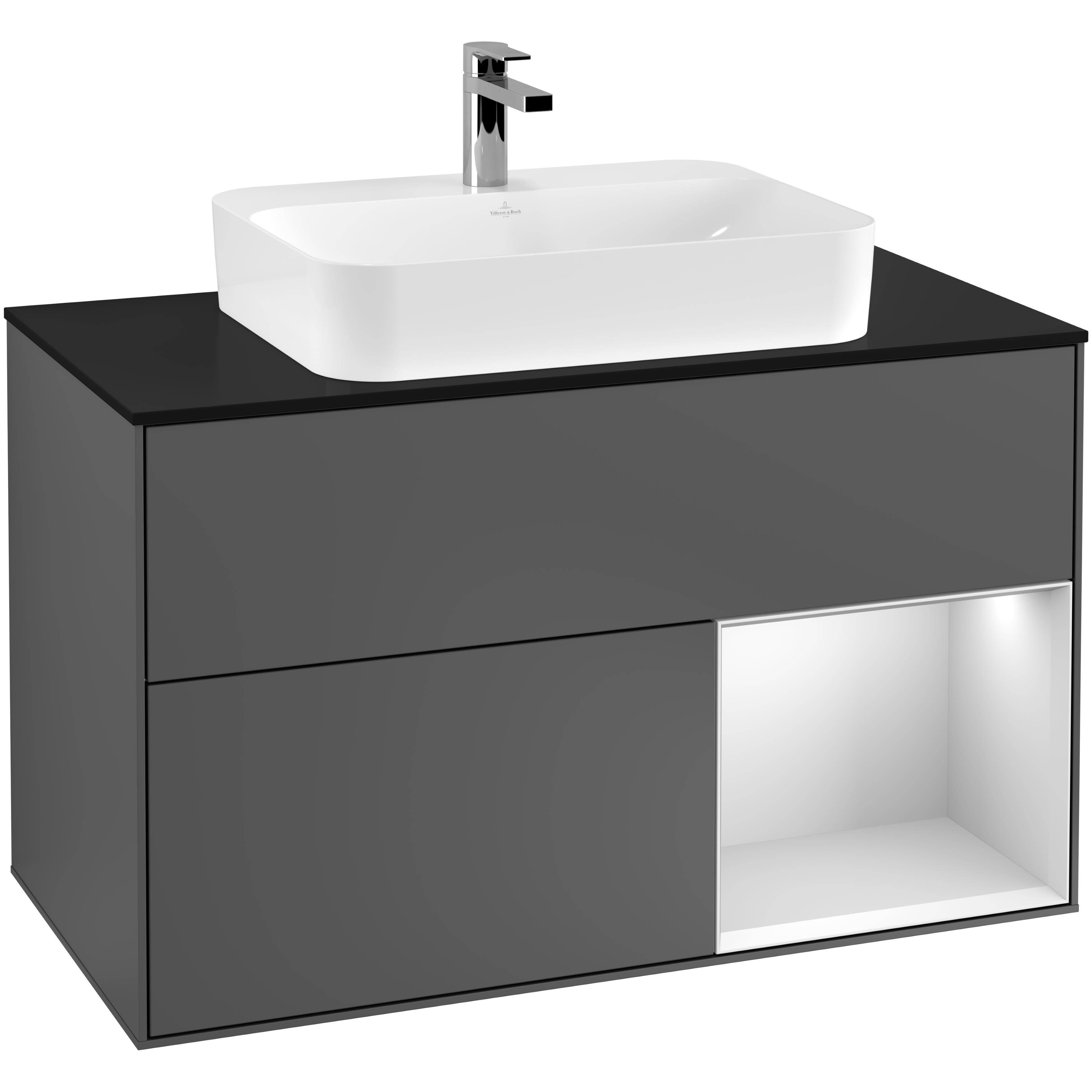 Tvättställsskåp Villeroy & Boch Finion med 2 Lådor Hylla och Bänkskiva för Ytmonterat Tvättställ