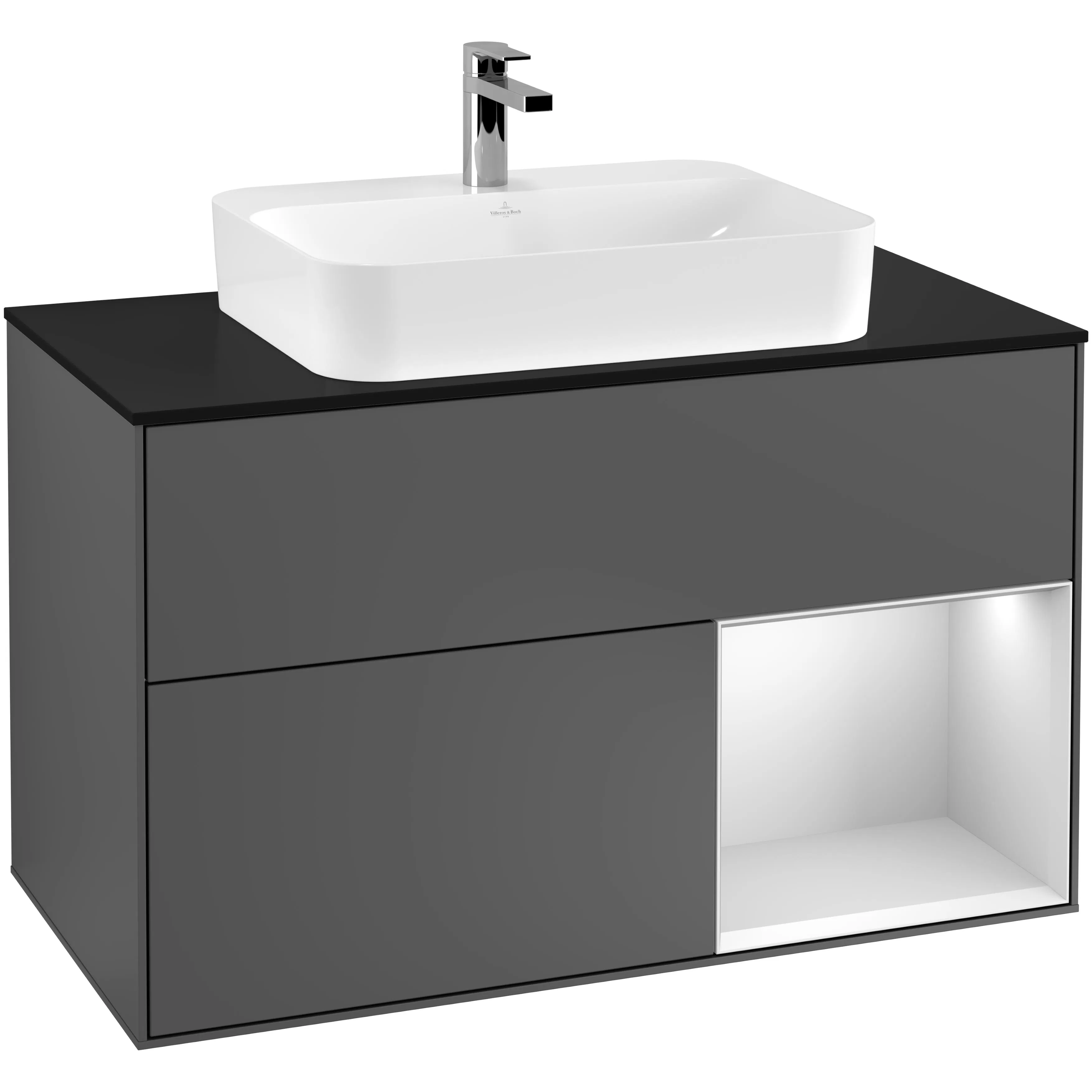 Tvättställsskåp Villeroy & Boch Finion med 2 Lådor Hylla och Bänkskiva för Ytmonterat Tvättställ