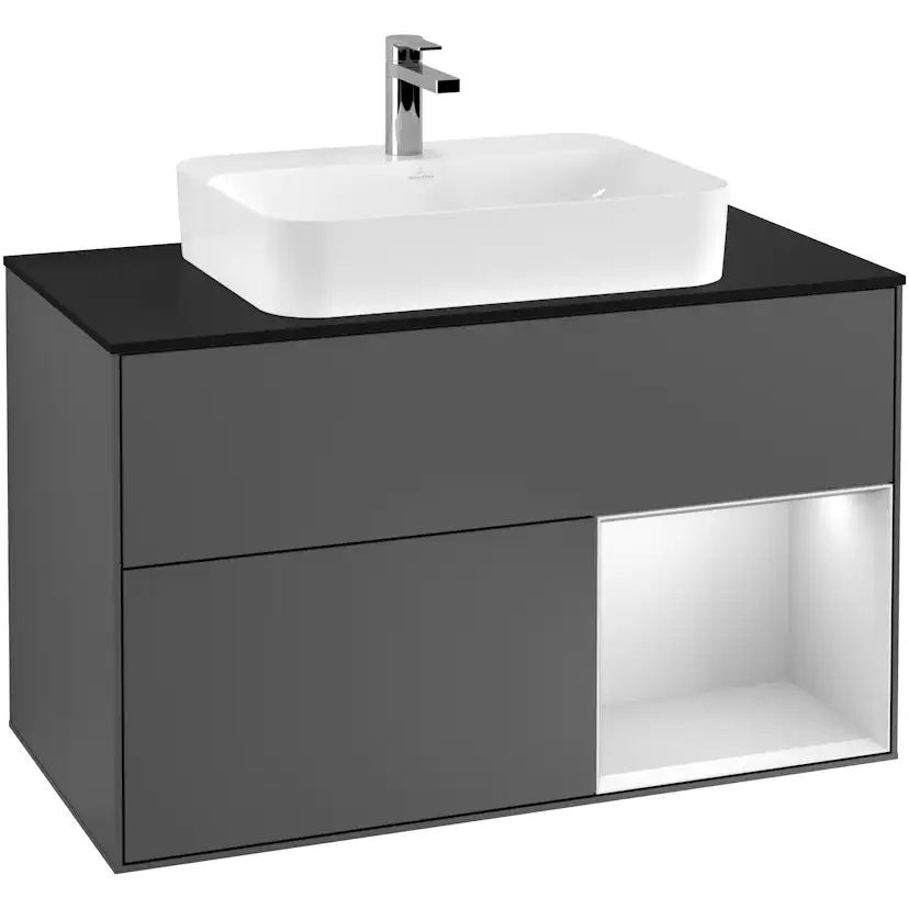 Tvättställsskåp Villeroy & Boch Finion med 2 Lådor Hylla och Bänkskiva för Ytmonterat Tvättställ