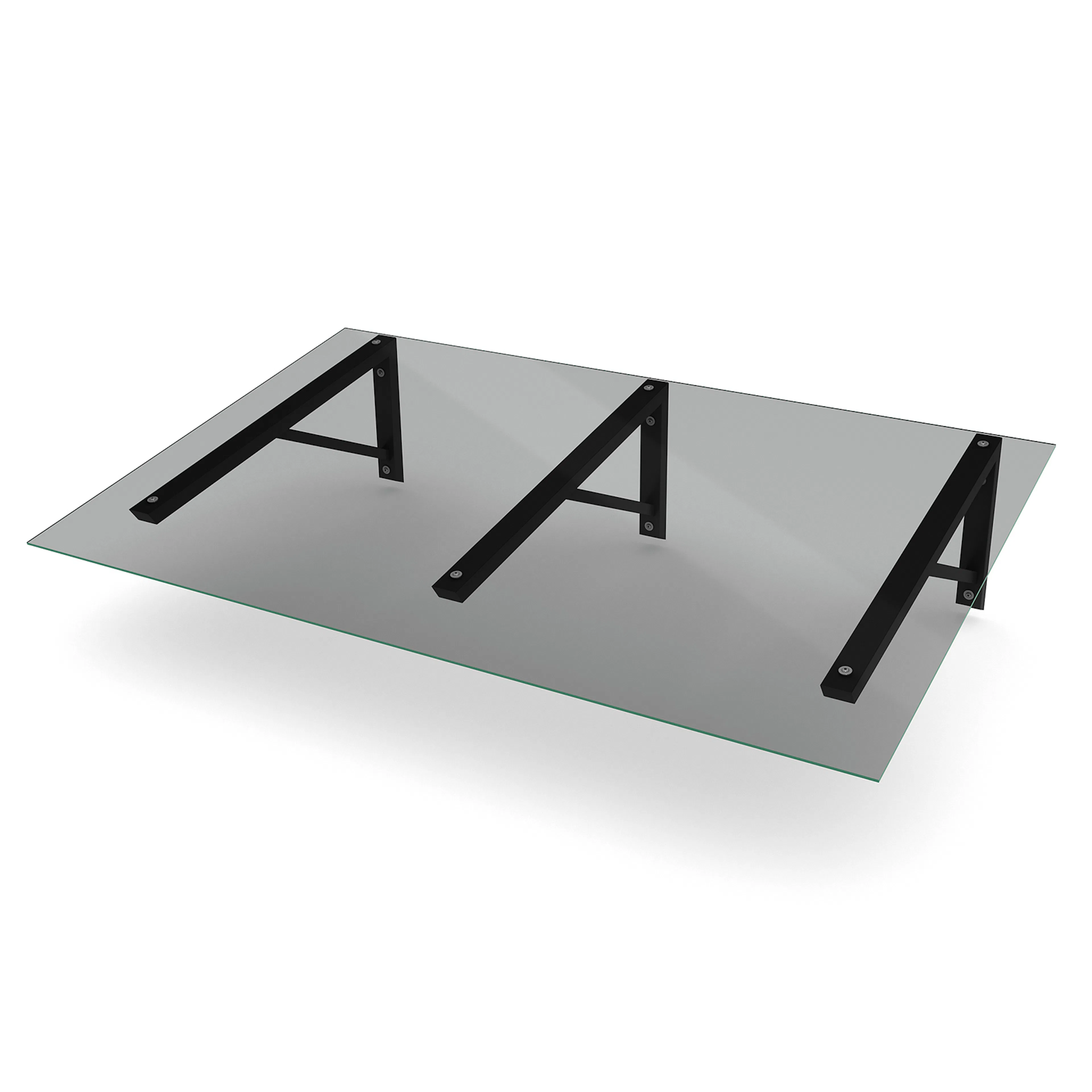 Console Delta Svart - Tinted Glass 6+6mm 2000x1200mm Svart - Tonat Glas 6+6 mm, 2000x1200 mm