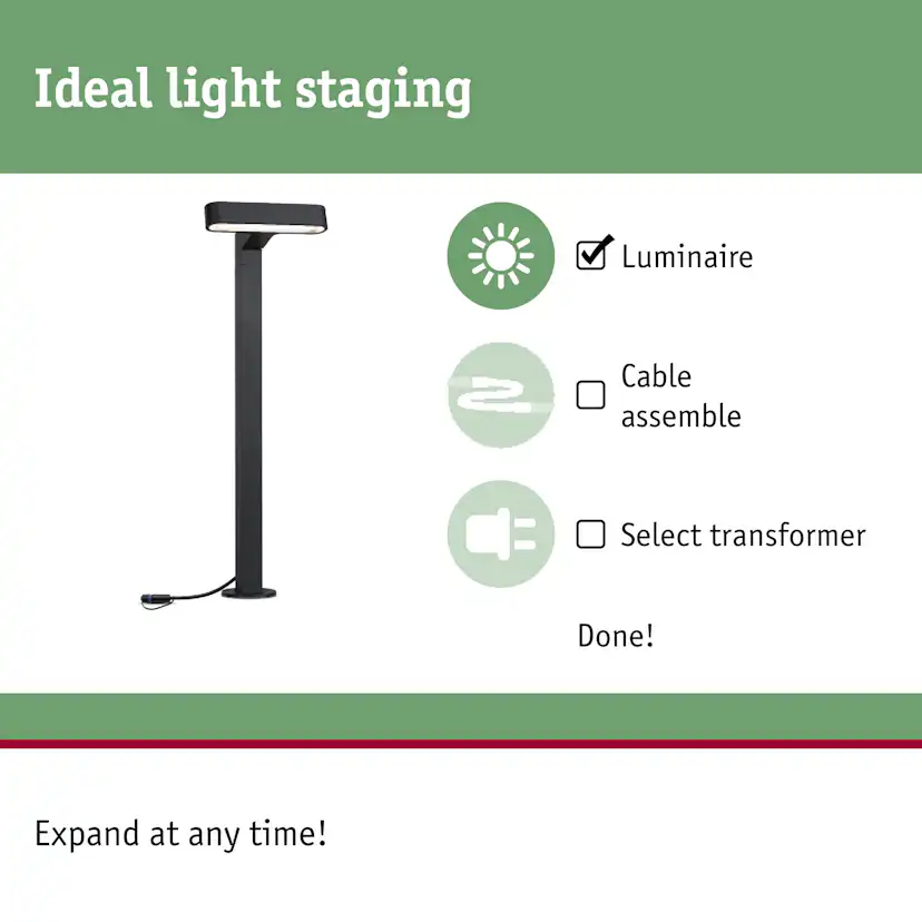 Pollare LED Paulmann Ito Plug & Shine IP65 24V Design: Horisontell justering