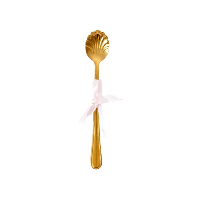 Lattesked Rice Seashell 19 cm 4-Pack Guldfärgad