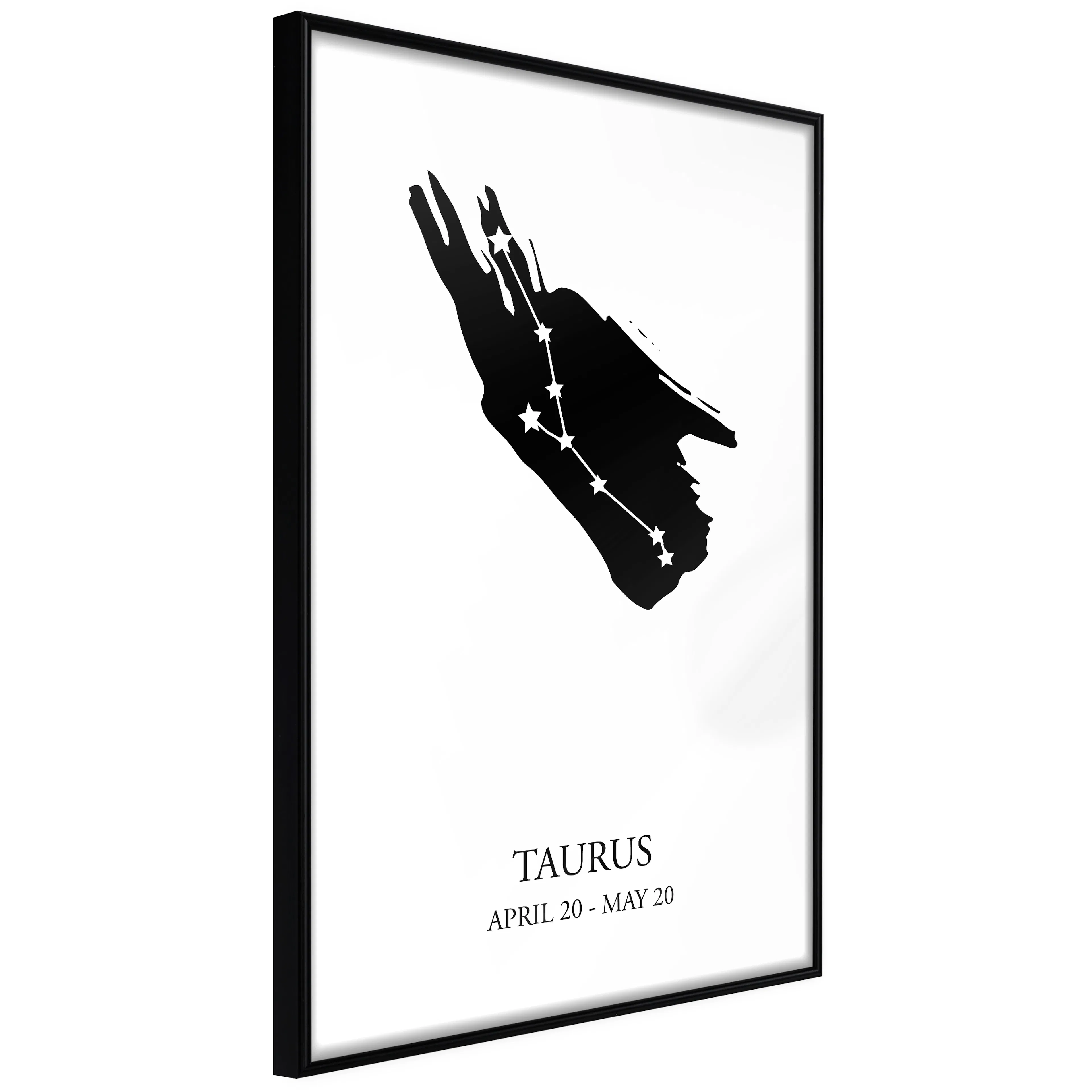 Affisch - Zodiac Signs: Taurus [Poster] 20x30 Svart ram, 20x30 cm
