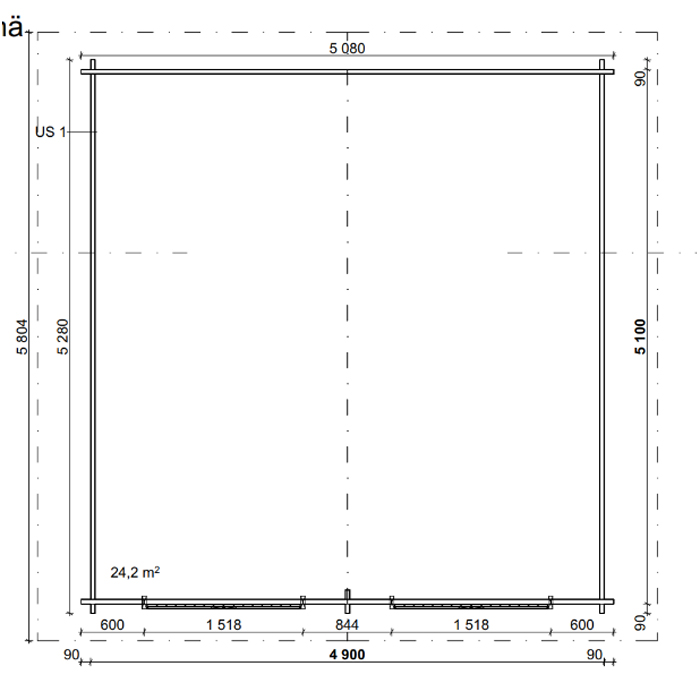 Timmerförråd LP Garden R-XXL (25m²) Med Springor
