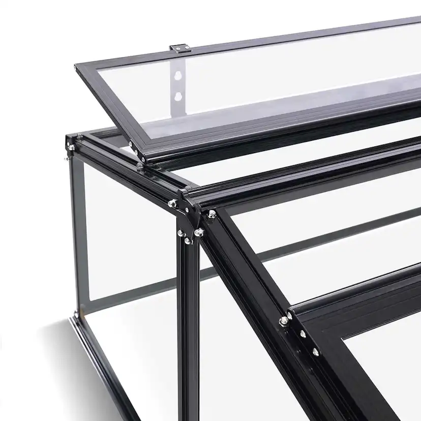 Växthus Metalcraft 1,13 kvm Svart Rektangulär