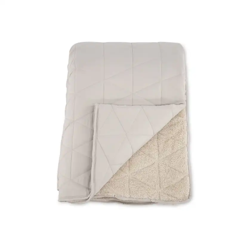 Nilla Bedspread Heavy brushed poly cationic/sherpa - Beige / Beige, Mått: 250x150 cm