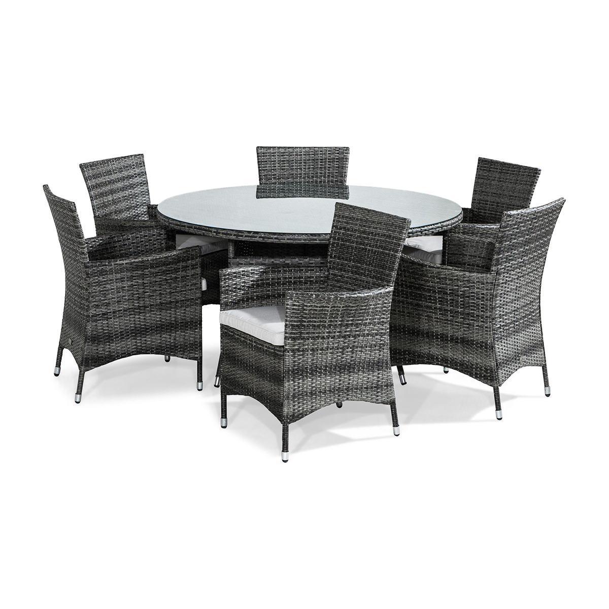 Trädgårdsgrupp Comfort Garden Thor Matgrupp 140 cm Rund inkl 6 Fåtöljer