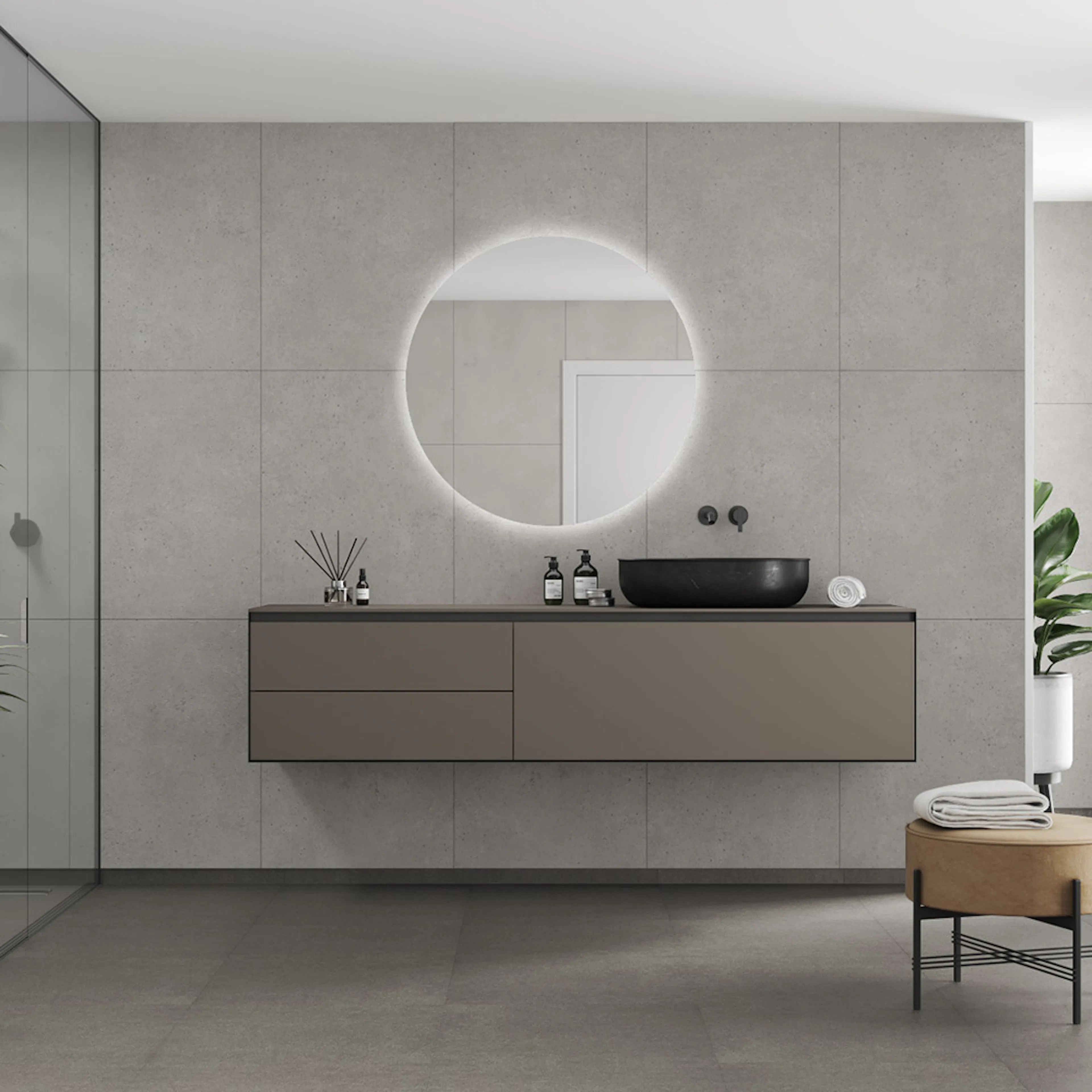 Våtrumsskiva Fibo 2490-M6080 GEM Rough Cement 10x620x2400 mm
