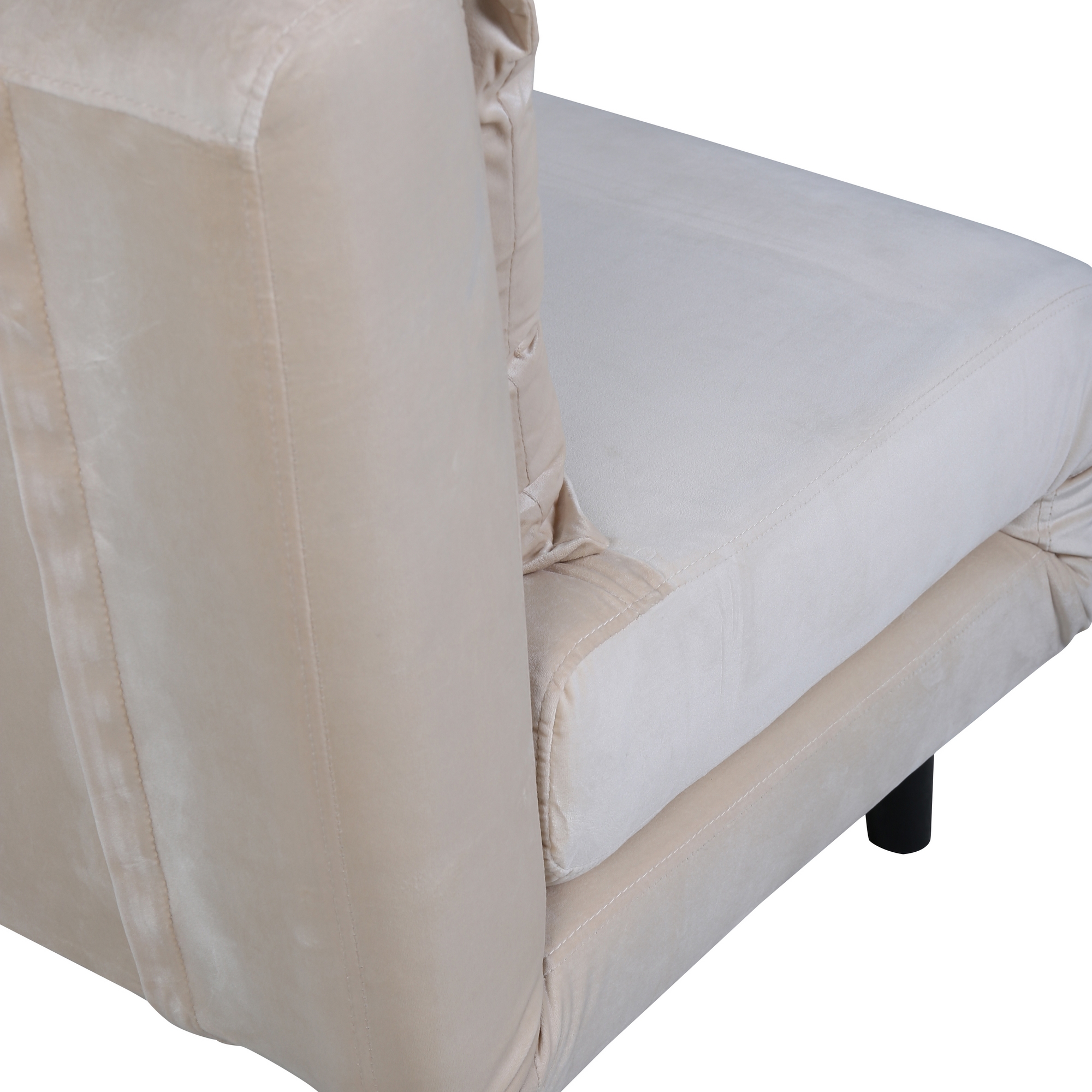 Vicky Folding Bed Double - Black / Beige Velvet Beige