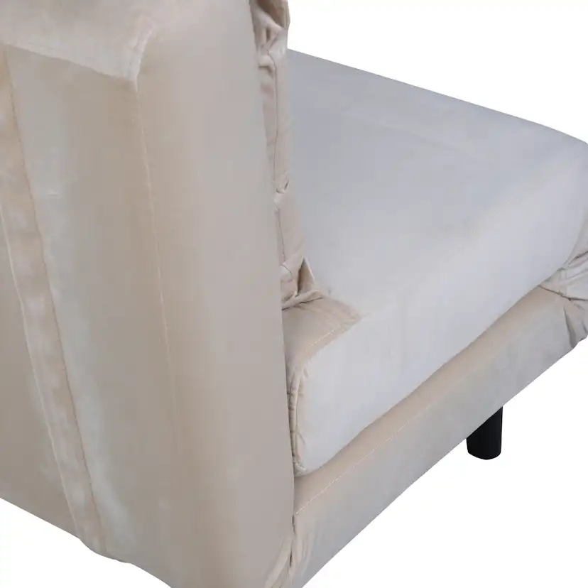 Vicky Folding Bed Double - Black / Beige Velvet Beige