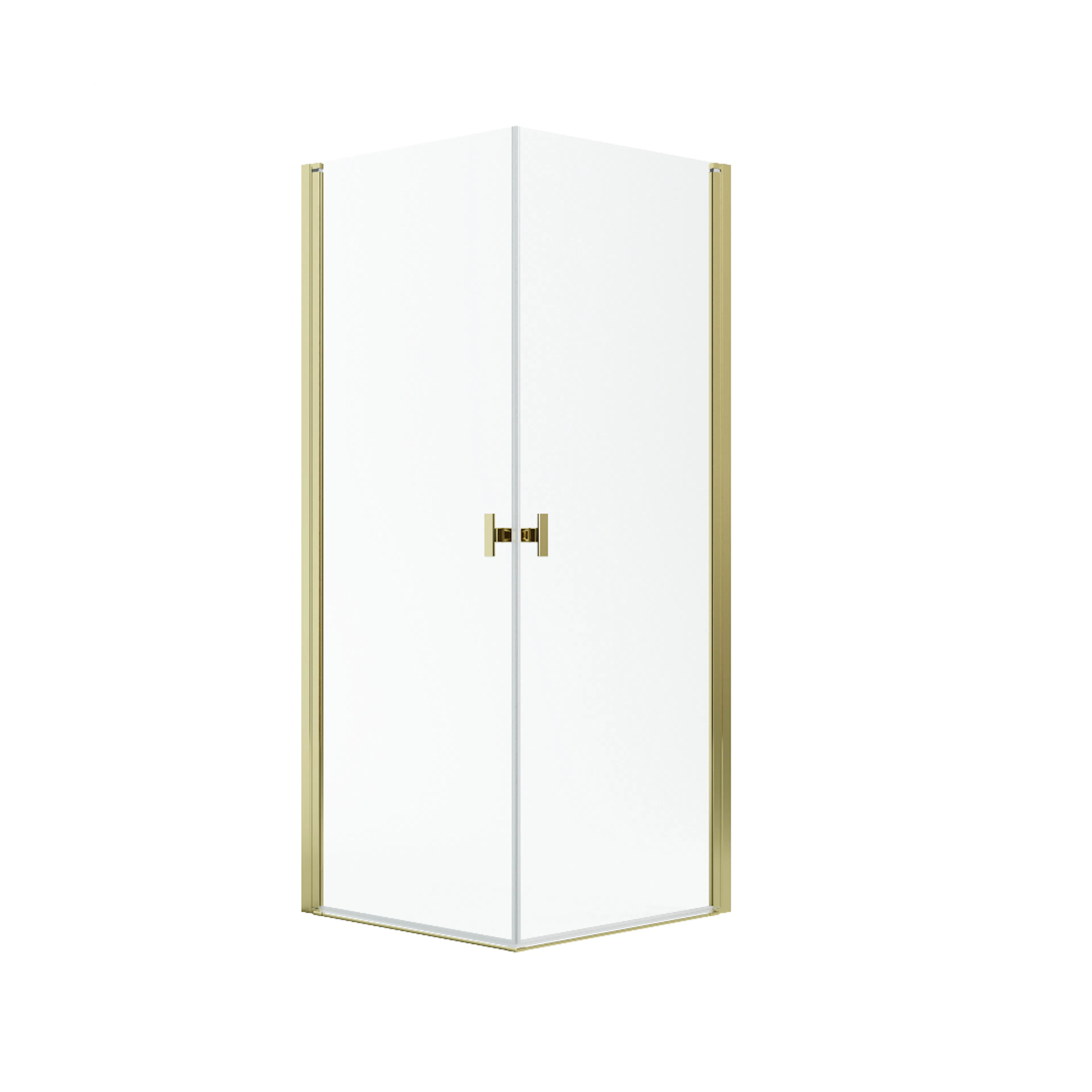 Noma 120 fyrkantigt hörn, STD 800 mm, 790 x 790 mm höjd 2000 780x780 mm, Polerad Mässing