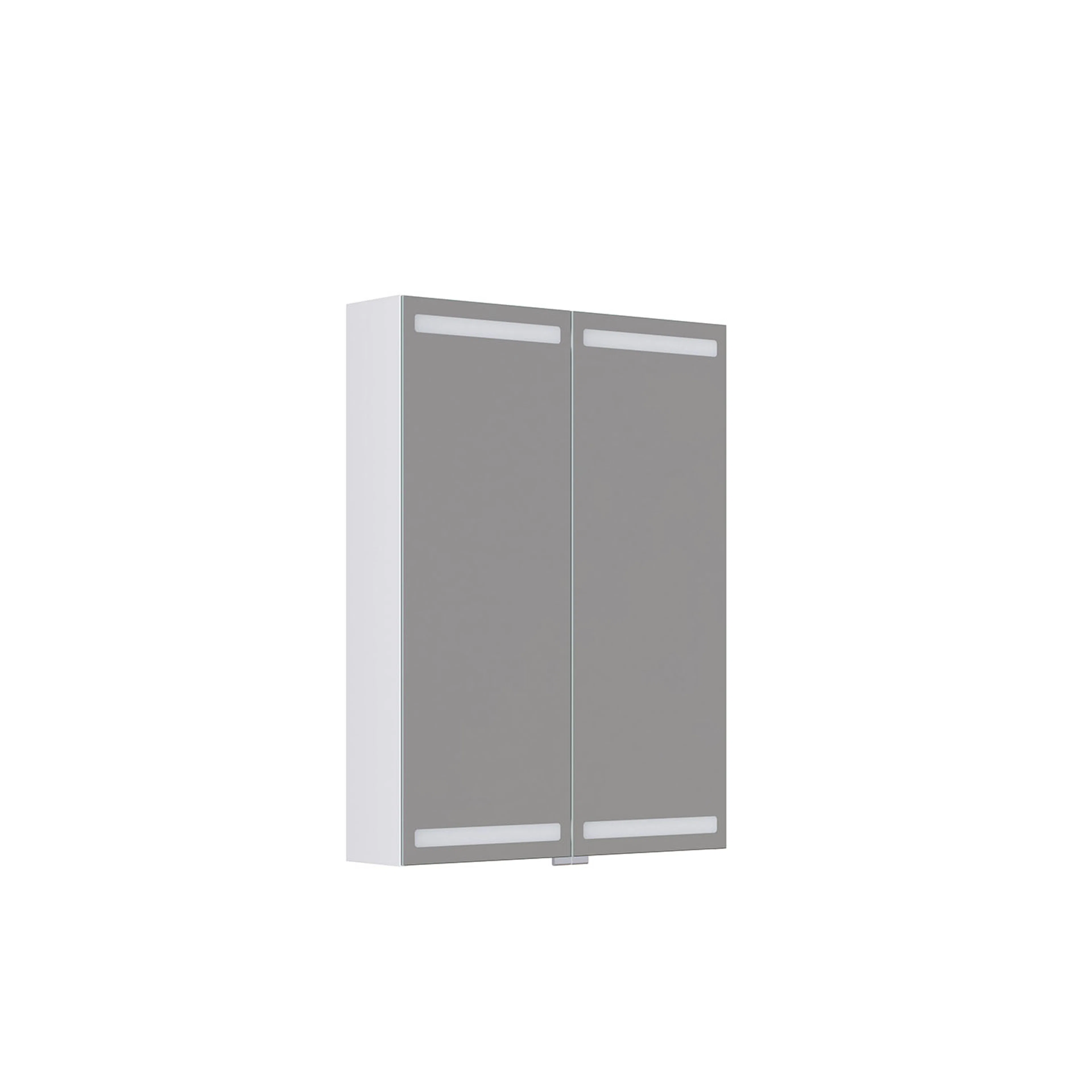 Spegelskåp Level 2 luckor 80x60 cm 600x800 mm, Vit Matt