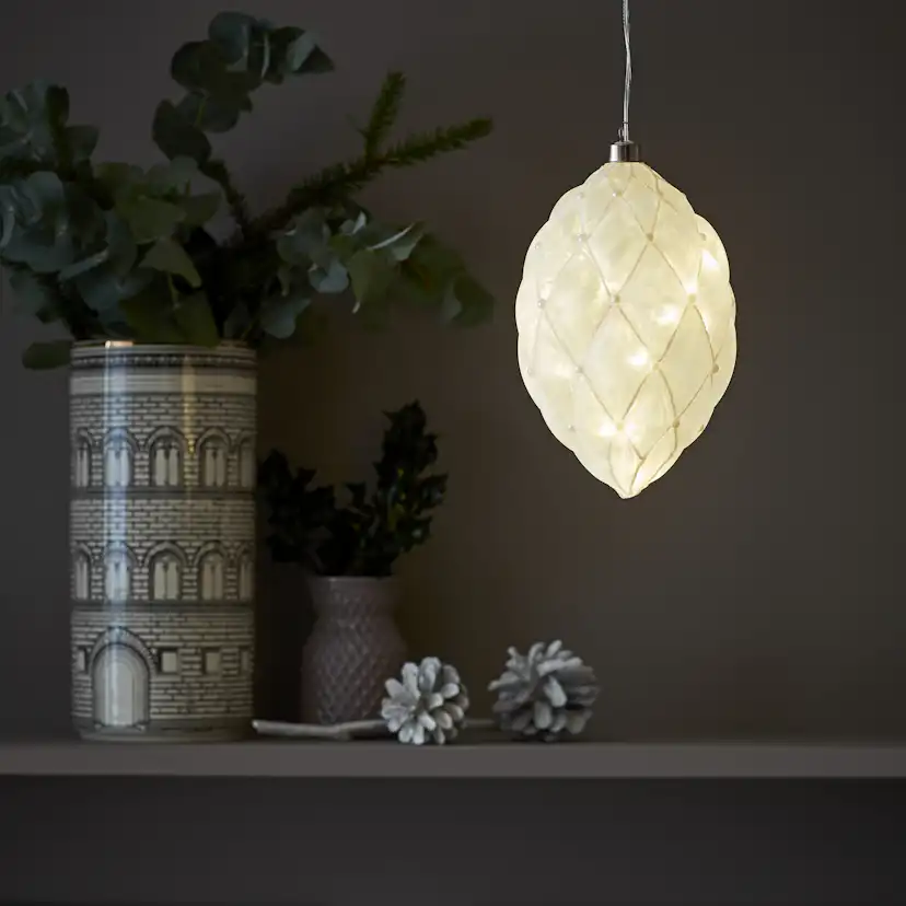 Hängande Markslöjd Pearl Glass Decoration 12 cm 20L Vit