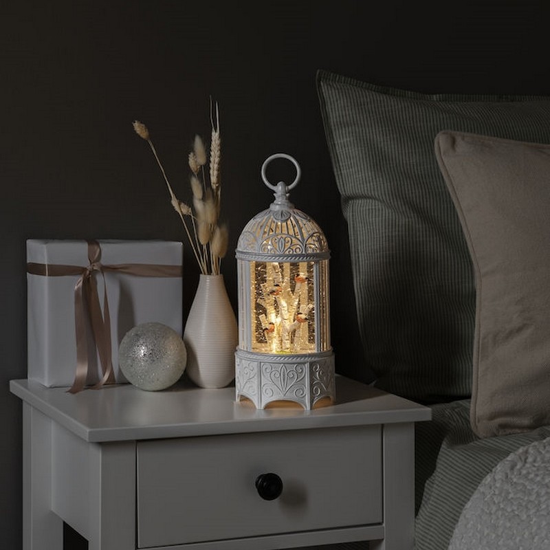 Juldekoration Gnosjö Konstsmide Vattenfylld Lykta Fåglar