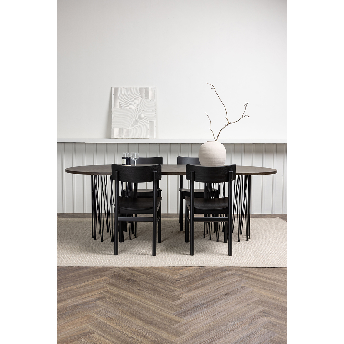 Matgrupp Venture Home Stone oval med 4st Montros Matstolar