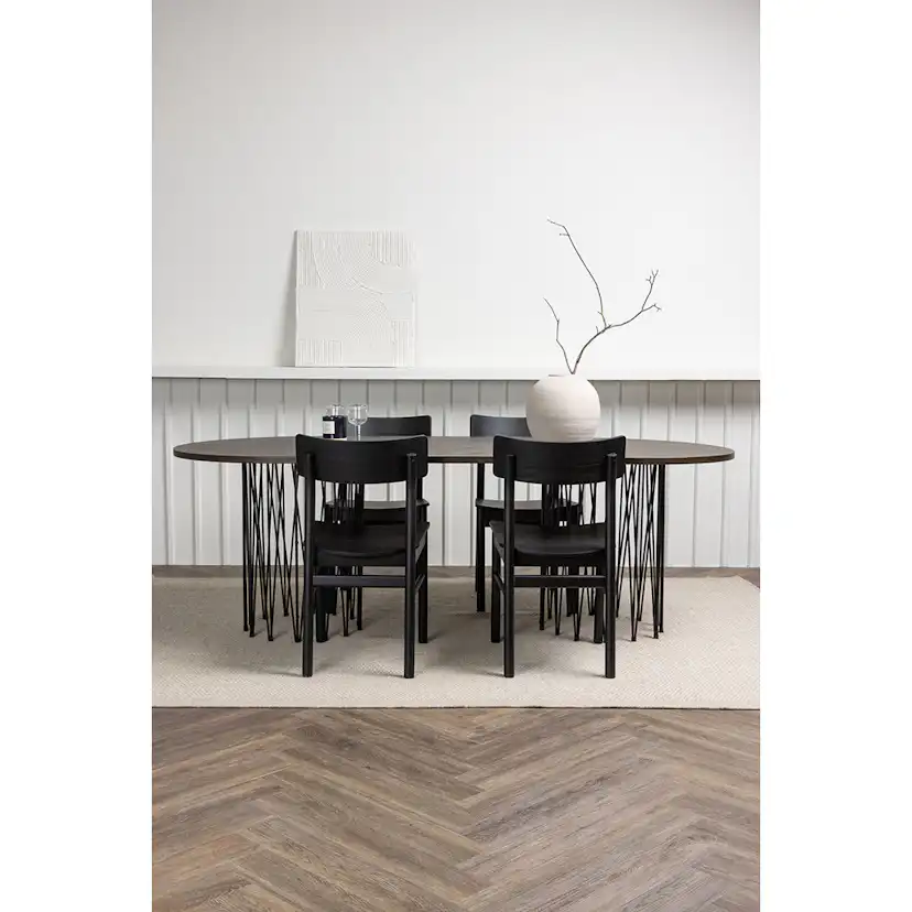 Matgrupp Venture Home Stone oval med 4st Montros Matstolar