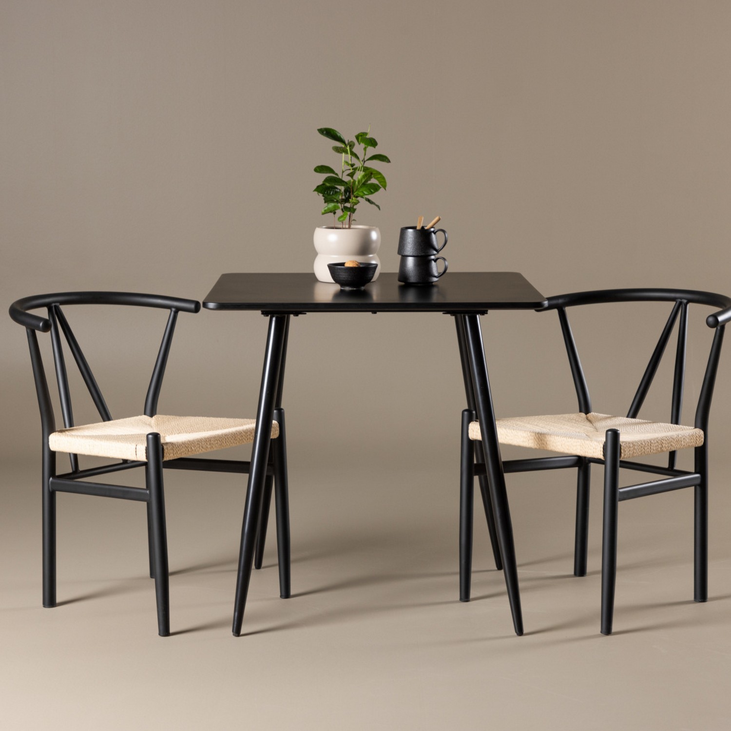 Polar Dining Table 75x75 cm - Black / Black Svart