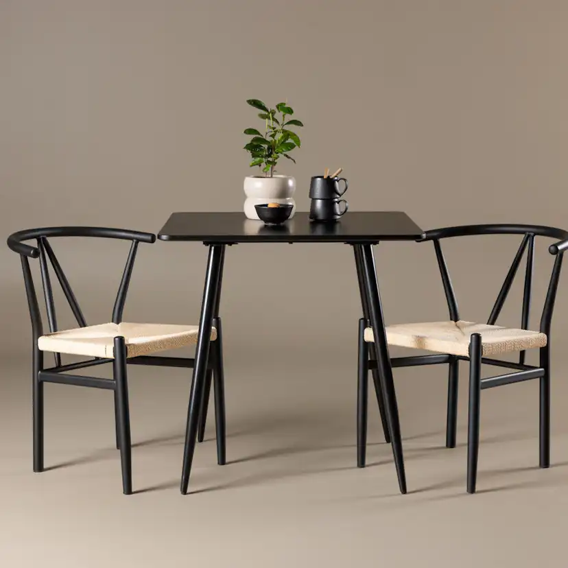 Polar Dining Table 75x75 cm - Black / Black Svart