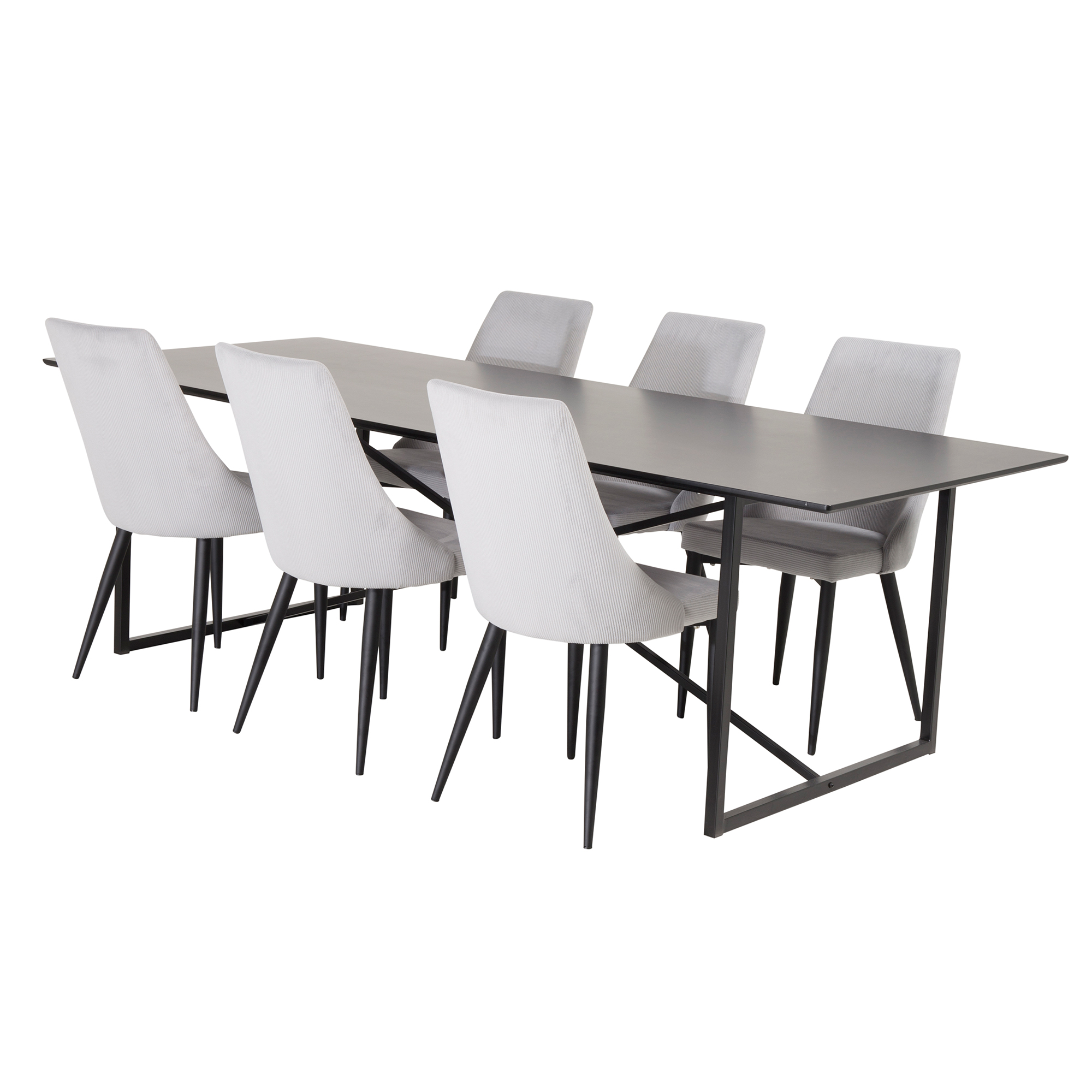 Matgrupp Venture Home Palaba med 6 Laura Stolar Svart