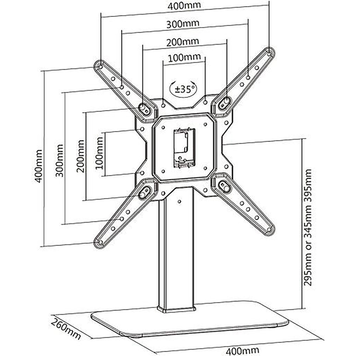Bordsstativ Mozi Medium för 23-55 tum