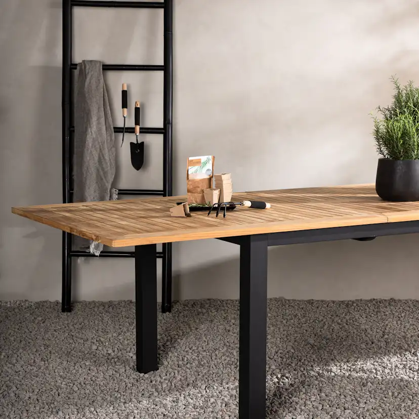 Panama - Table - 224/324*100 - svart Alu/Teak Svart/Teak