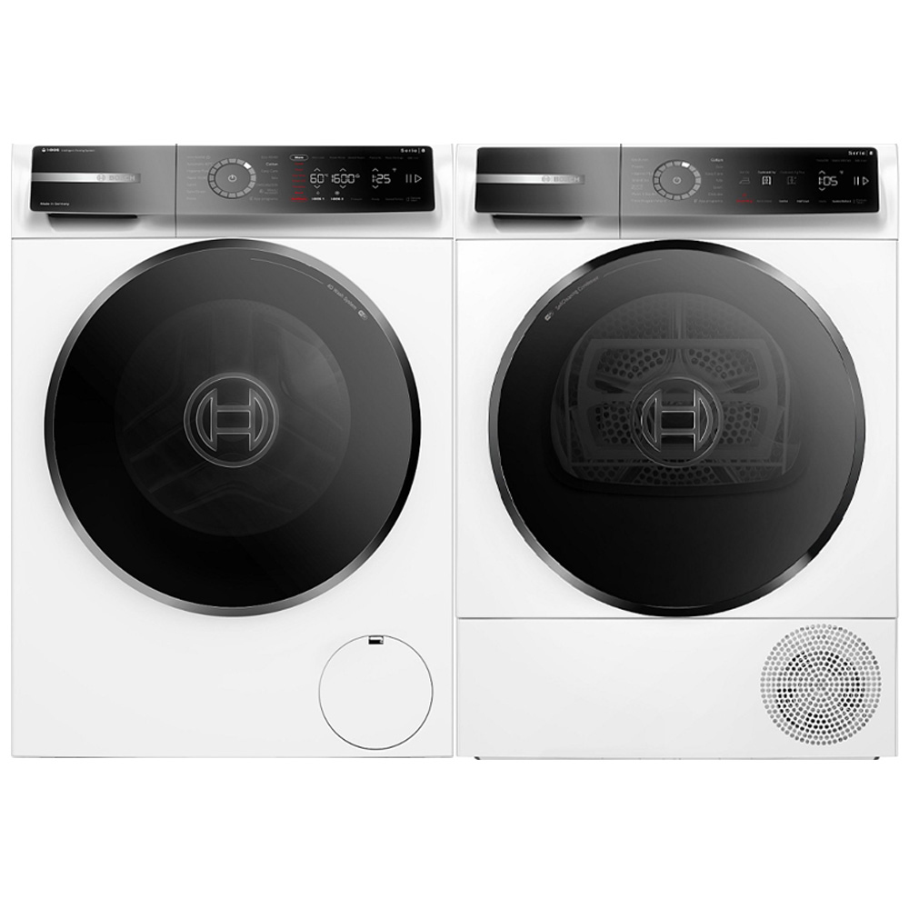 Tvätt- och torkpaket Bosch WGB256A1SN + WQB246DASN