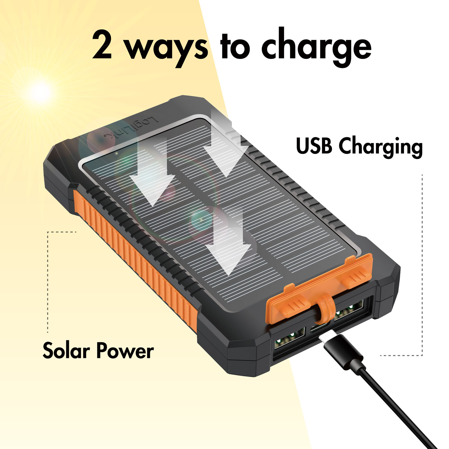 Solcells-Powerbank LogiLink 6000mAh 2xUSB-A 10W