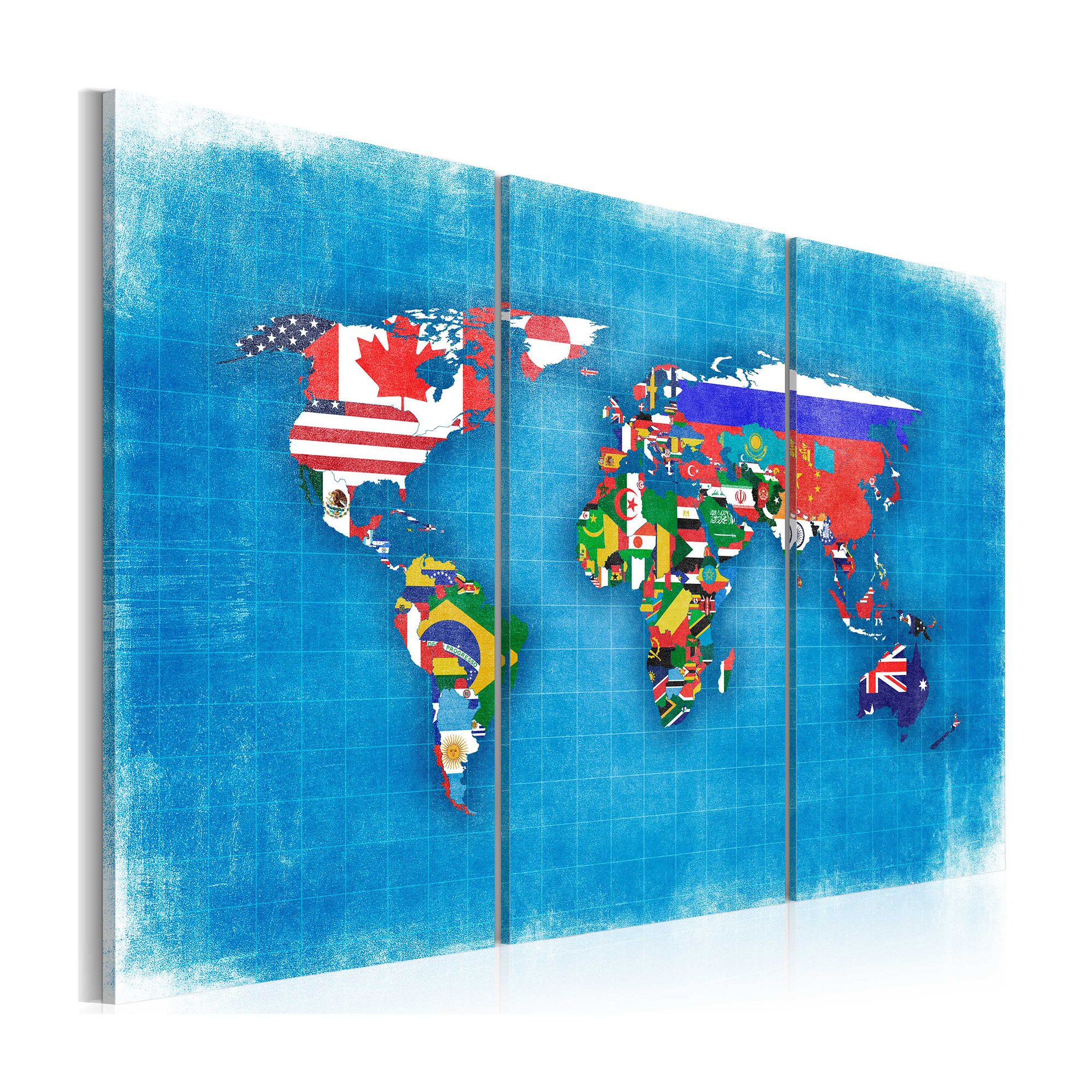 Tavla Arkiio Flags Of The World Triptych