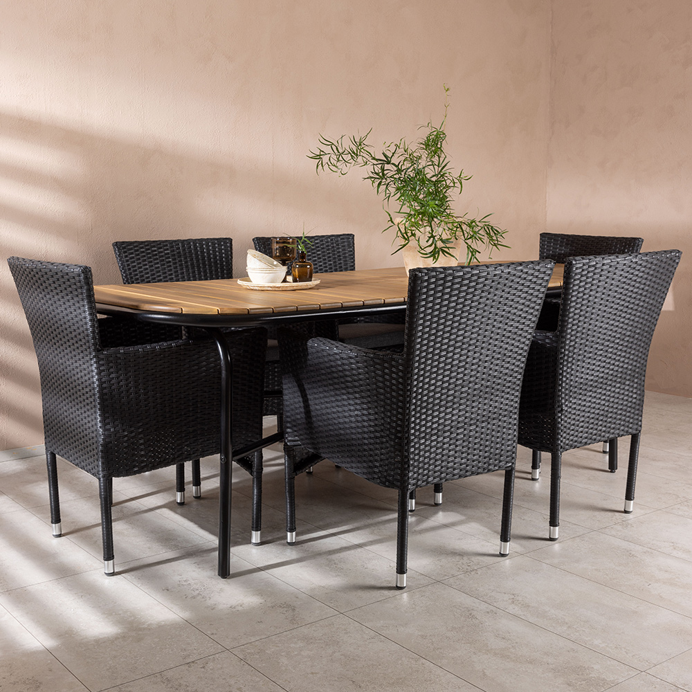 Matgrupp Venture Home Holmbeck Bord med 6 Malina Stolar