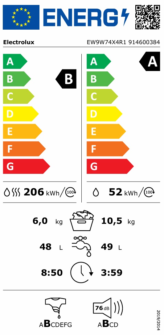 Kombi tvätt/tork Electrolux EW9W74X4R1