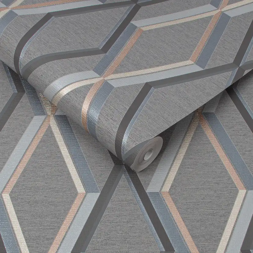Tapet Superfresco Easy Prestige Geo Charcoal Svart