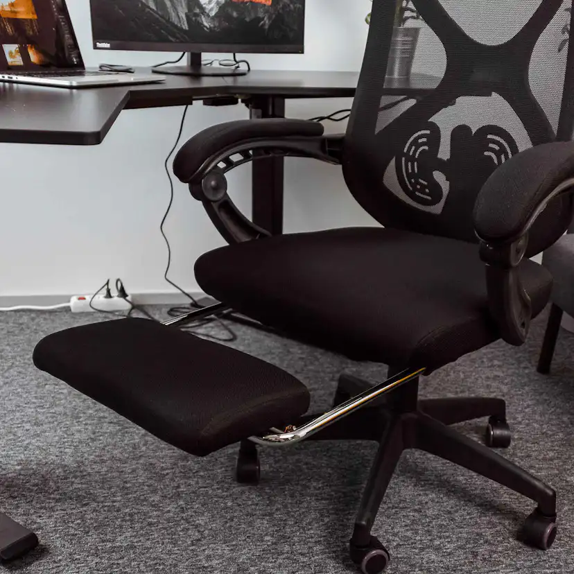 Kontorsstol Lykke Office Pro Stol med Andningsväv & Utdragbart Fotstöd