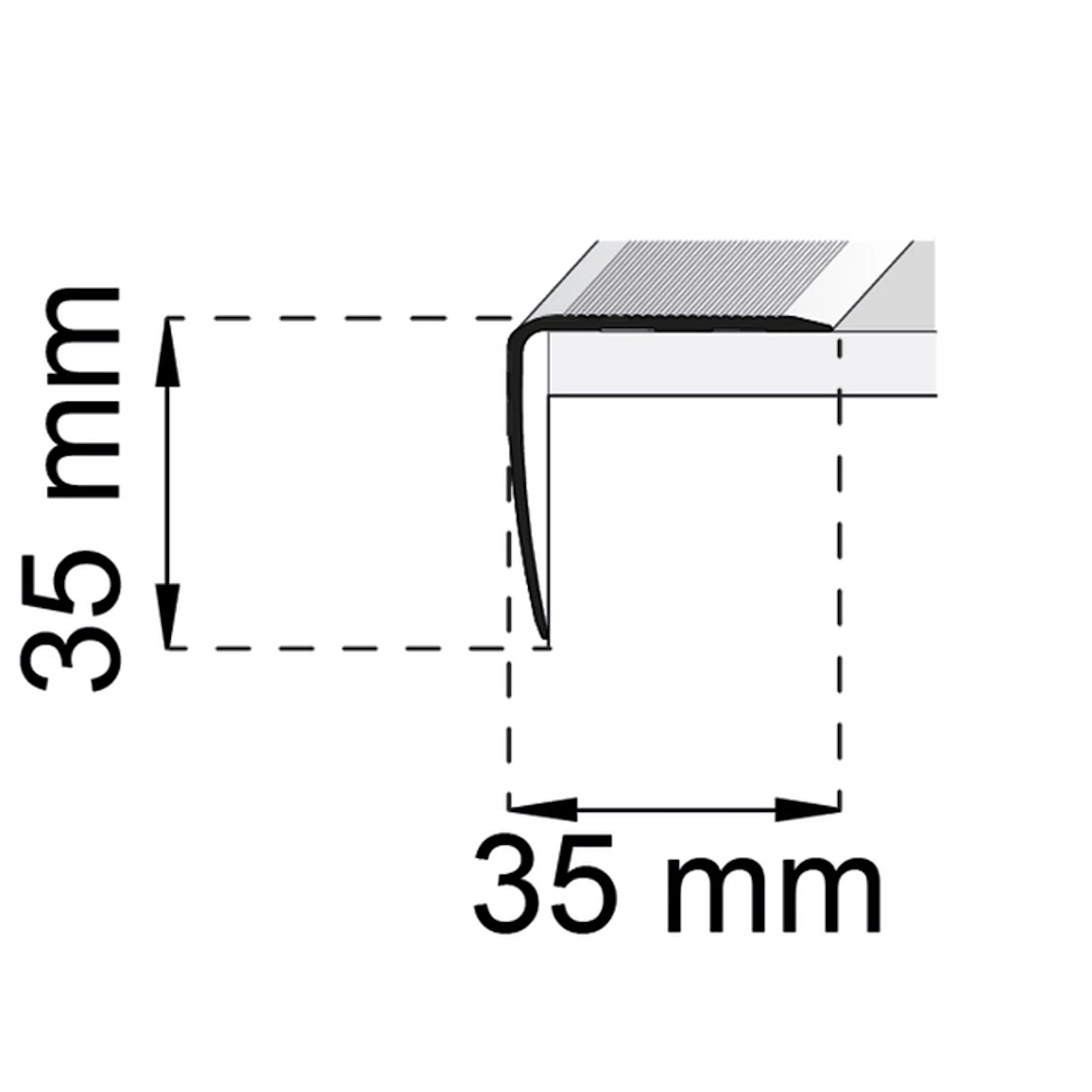 Trappkantslist Habo SA41 Grå Ek 35x35 mm
