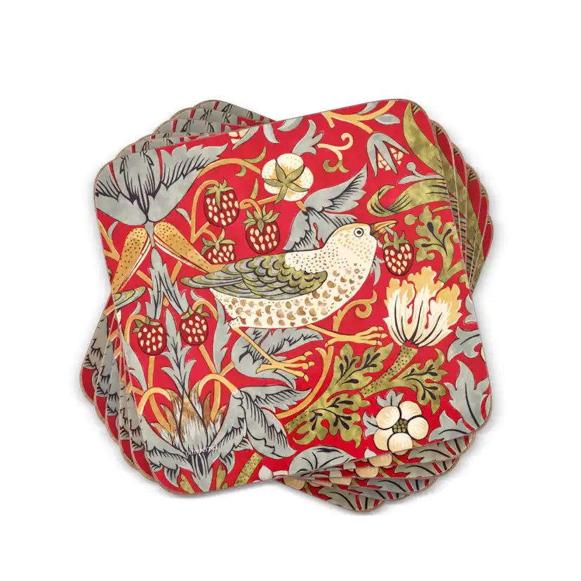 Glasunderlägg Pimpernel Strawberry Thief 6-pack