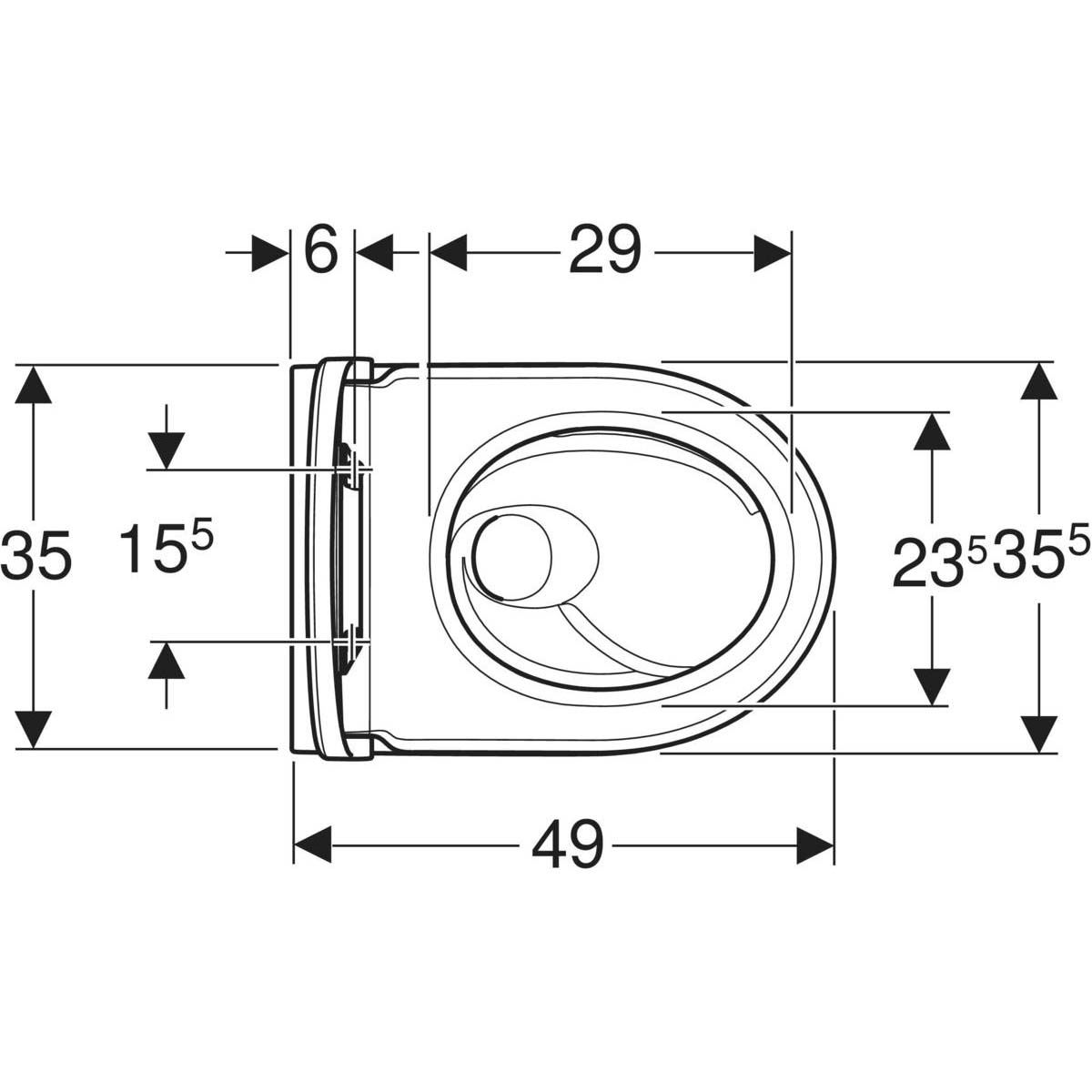 Vägghängd Toalettstol Geberit iCon Rimfree Turboflush Kompakt 503.049.JT.1