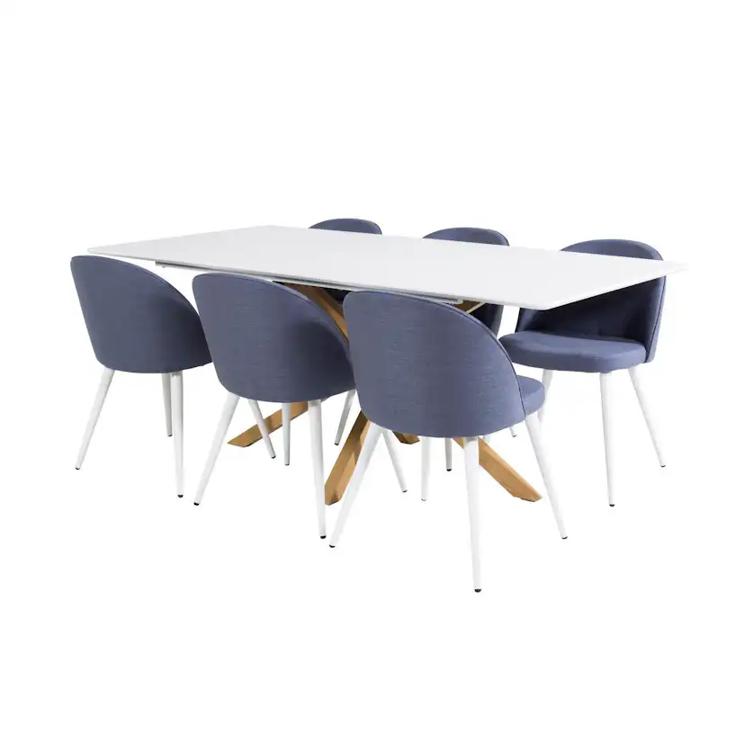 Matgrupp Venture Home Piazza med 6st Velvet Stolar