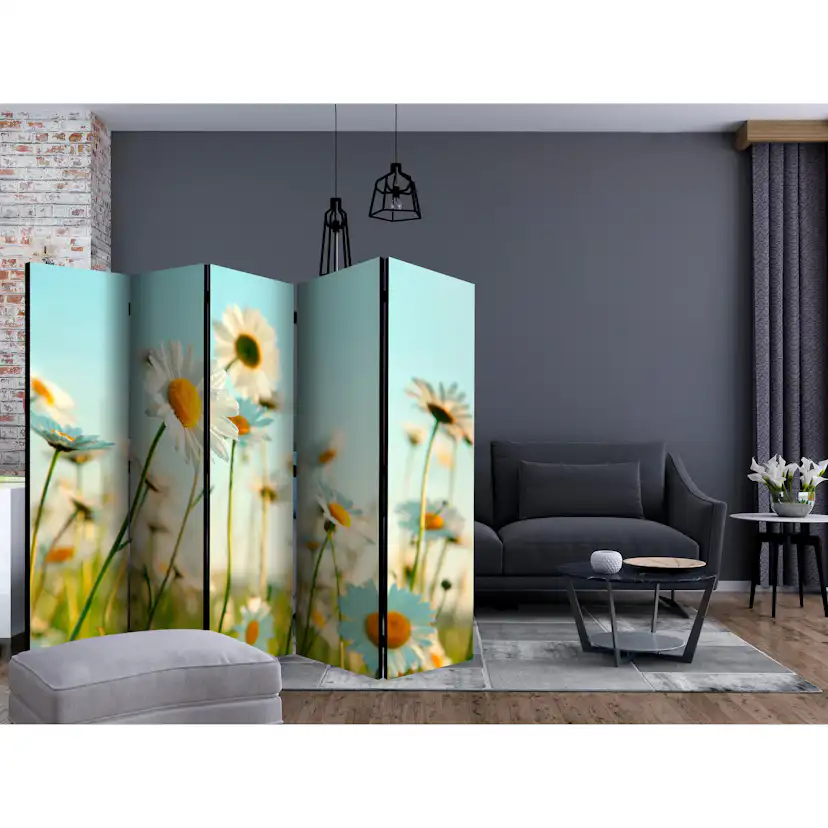 Rumsavdelare Skärmvägg Arkiio Daisies Spring Meadow II 225x172 cm