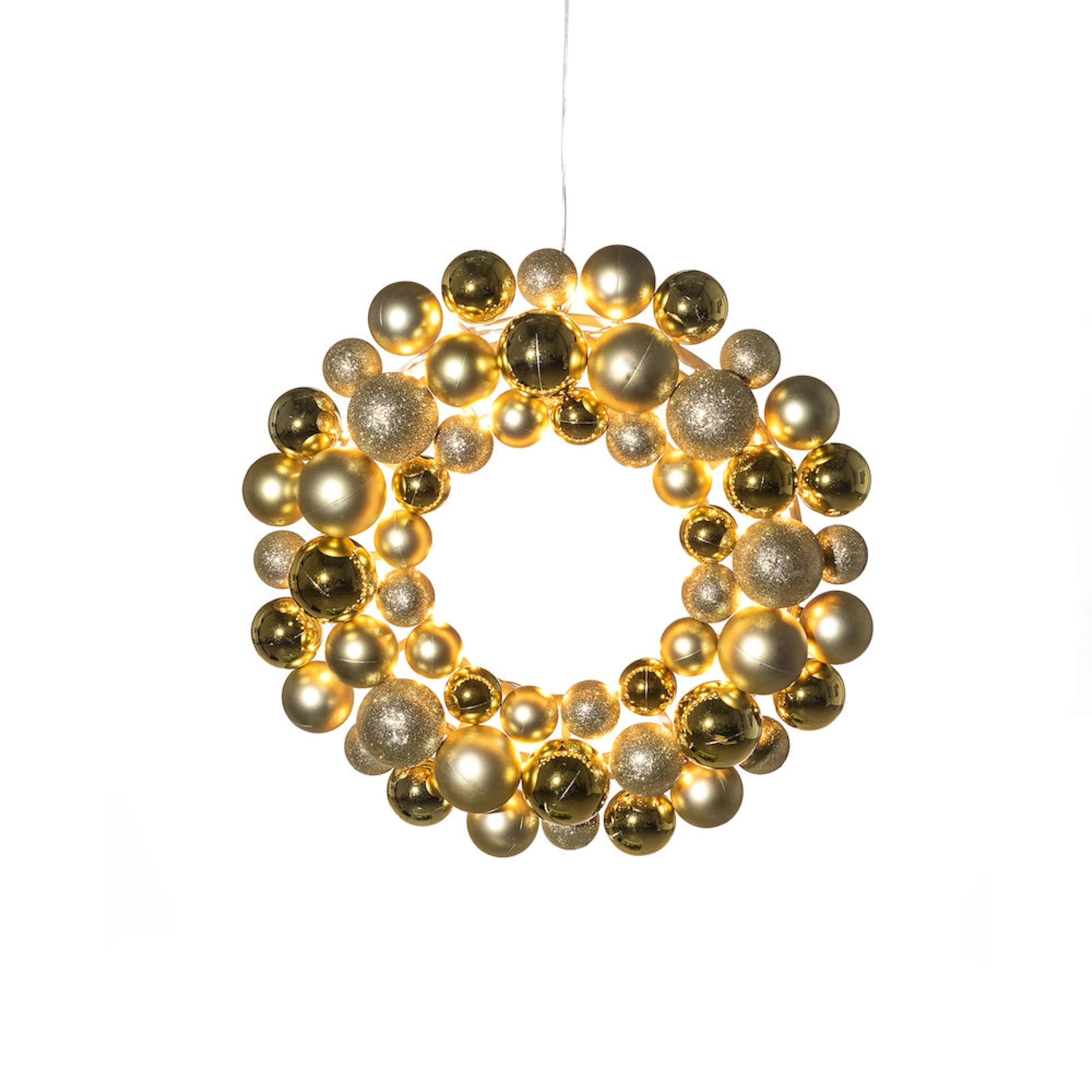 B/O Julkrans 40cm 50 LED Mässing