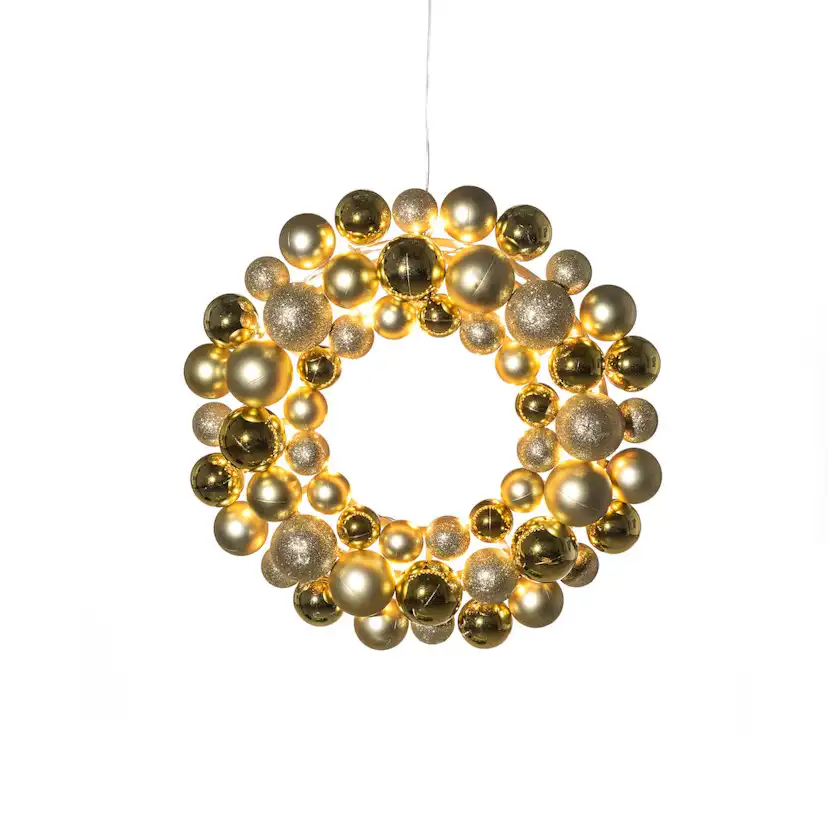 B/O Julkrans 40cm 50 LED Mässing