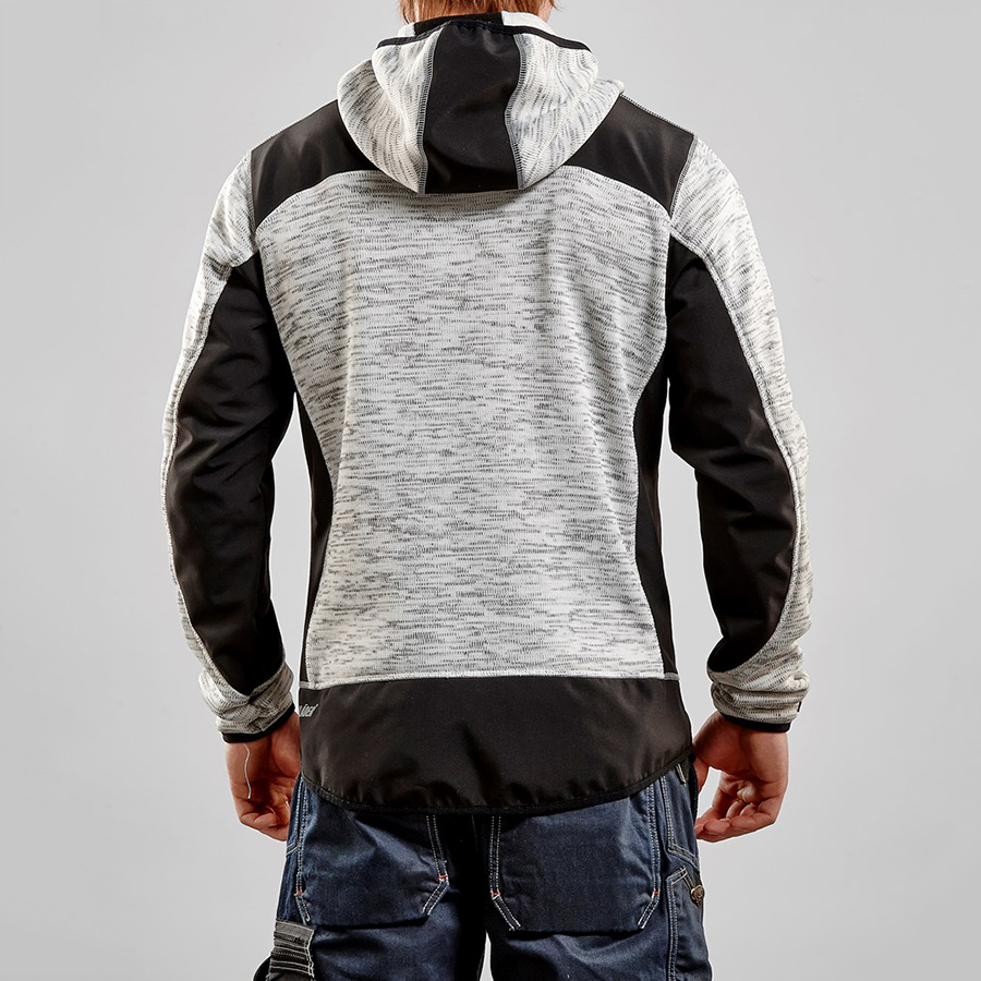 Stickad jacka Gråmelerad/Svart XXL Storlek: 2XL, Gråmelerad