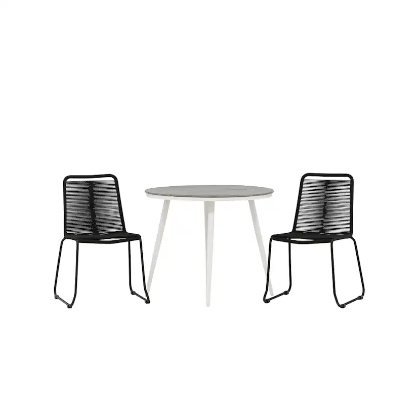 Cafégrupp Venture Home Break Ø90 cm med 2 Lindos Trädgårdsstolar Utomhus