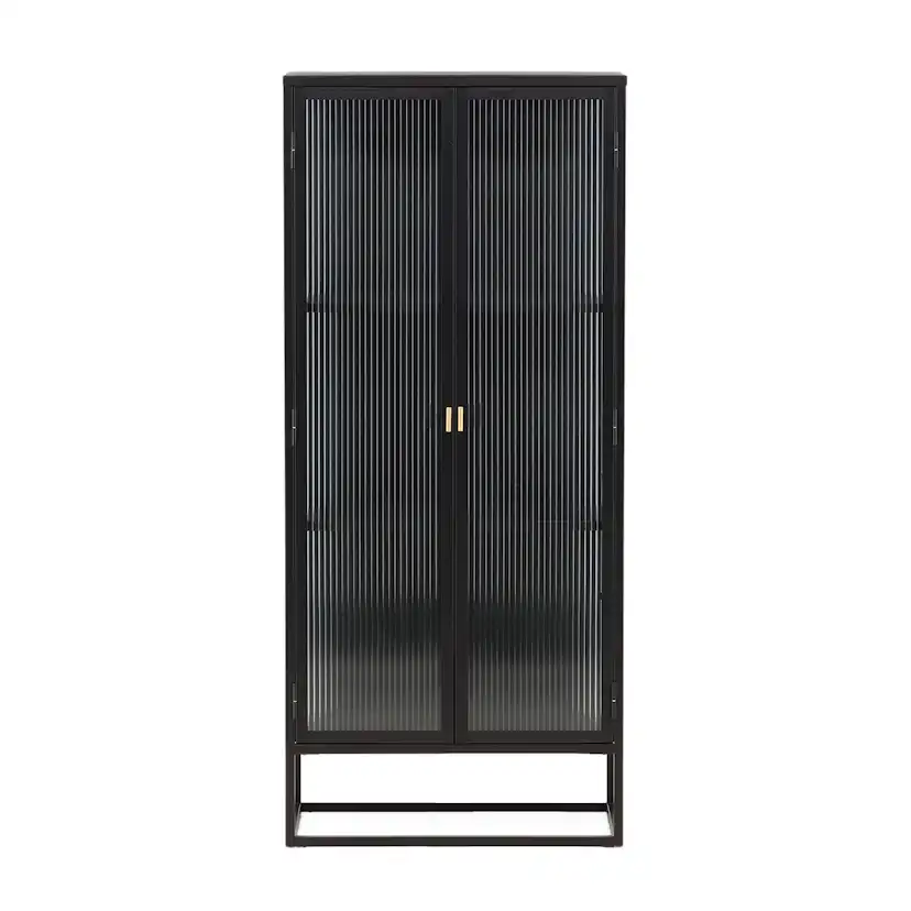 Vitrinskåp Venture Home Garis Svart Stål 160cm