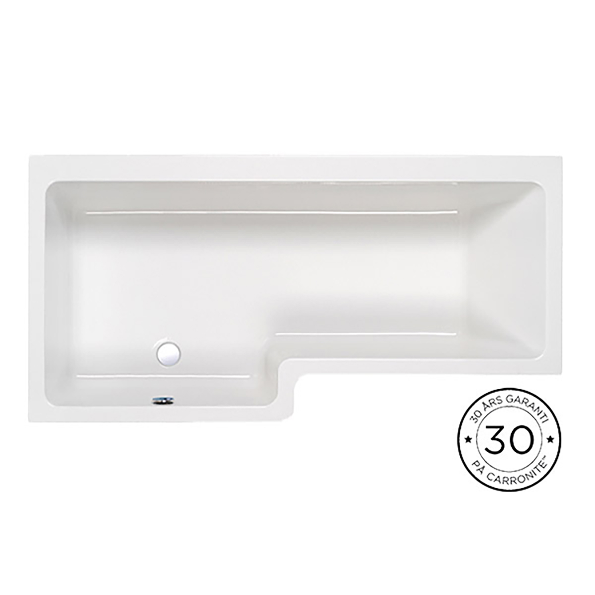 Quantum Showerbath Carr 1700x700/850mm Carronite®, Vänster