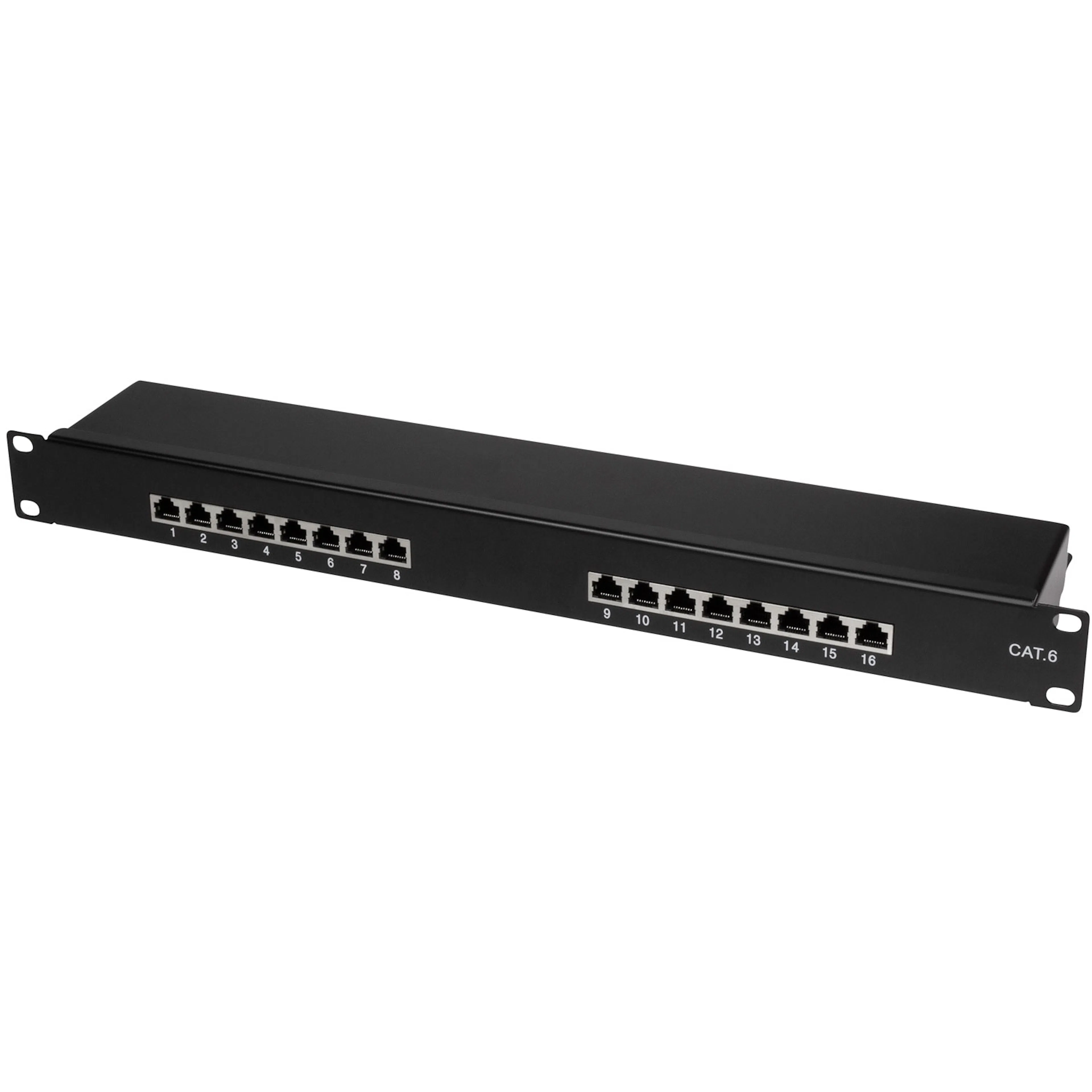 Serverskåp Tillbehör LogiLink Patchpanel Cat6 för 19" rack U1 Svart