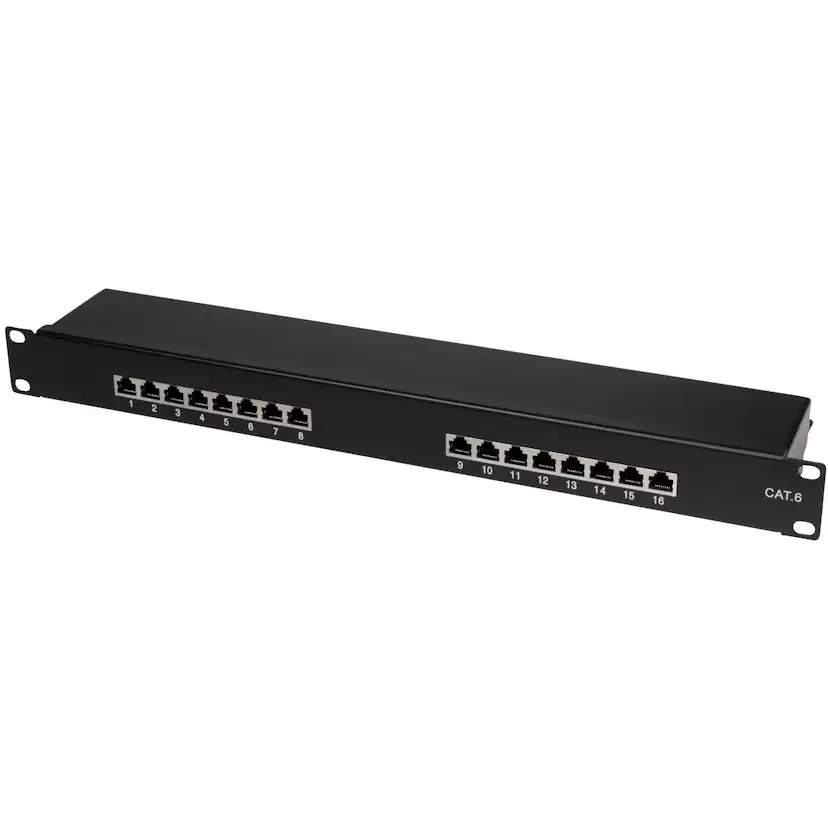 Serverskåp Tillbehör LogiLink Patchpanel Cat6 för 19" rack U1 Svart